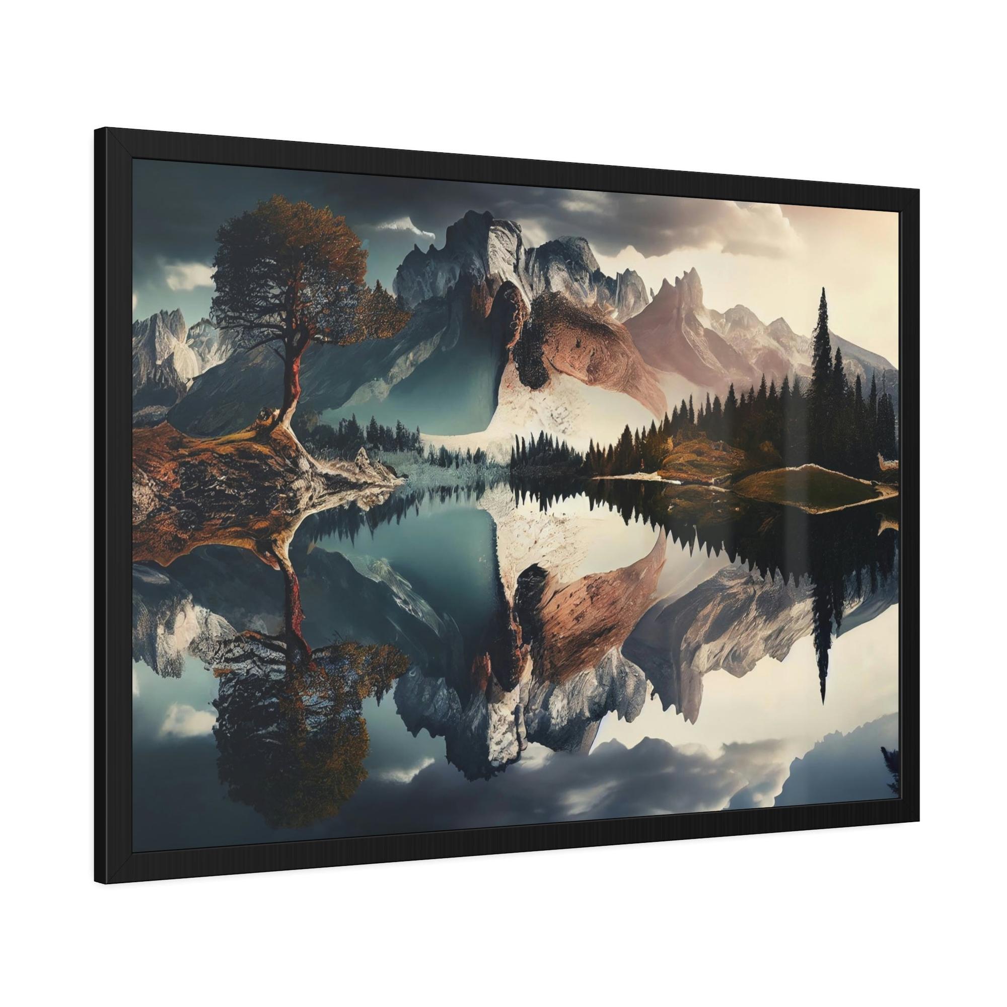 Lakes And Rivers Flowing Serenity: Print on Canvas & Poster of a Gentle River Landscape