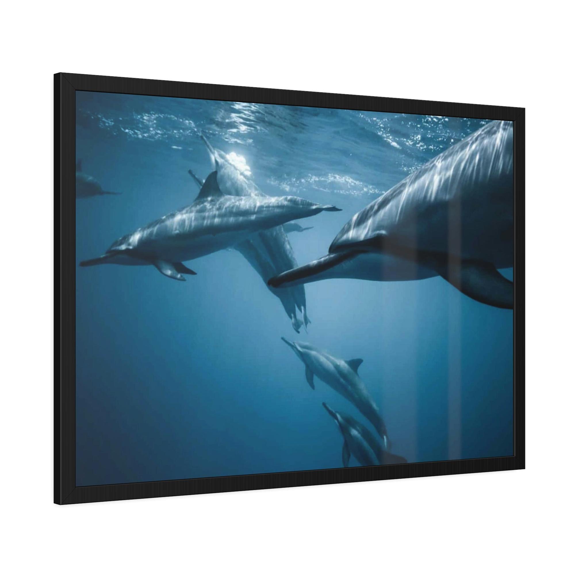 Dolphins Dolphin Delight: Canvas Print and Wall Art of Joyful Dolphins