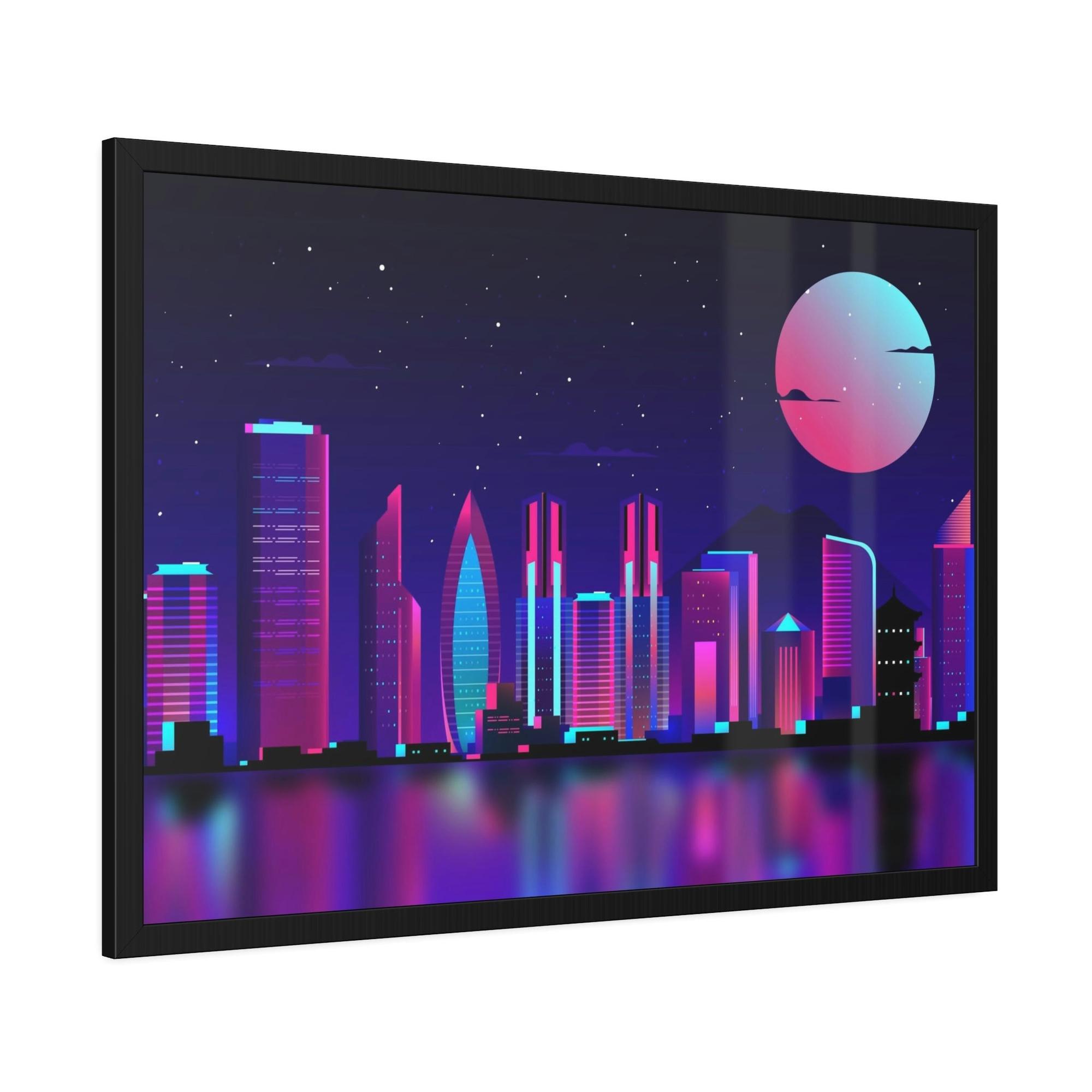 Neon Radiant Reflections: Captivating Canvas Prints with Neon Glow for Striking Decor