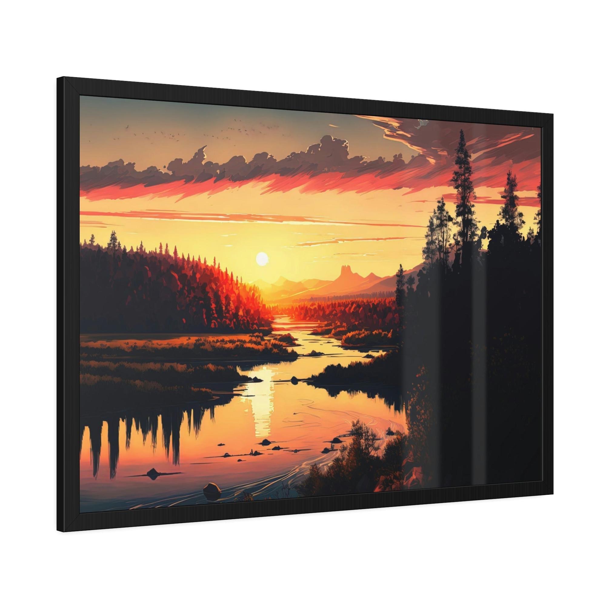 Lakes And Rivers Colors of the River: Natural Canvas Wall Art with Vibrant River Scenery