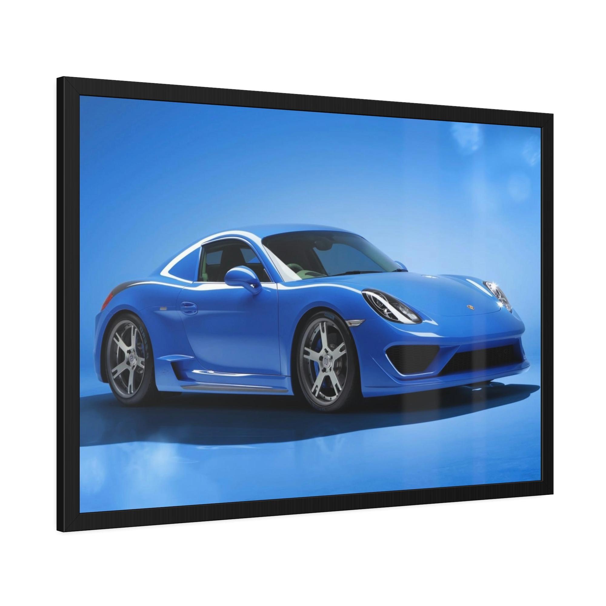 Porsche Blue Porsche Perspectives: Natural Canvas & Poster Print of a Dynamic Car