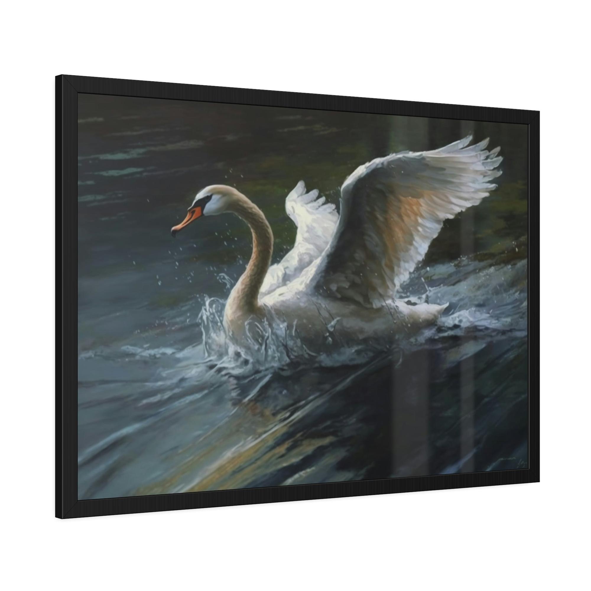 Swans The Swan's Realm: A Nature-Inspired Painting on Canvas