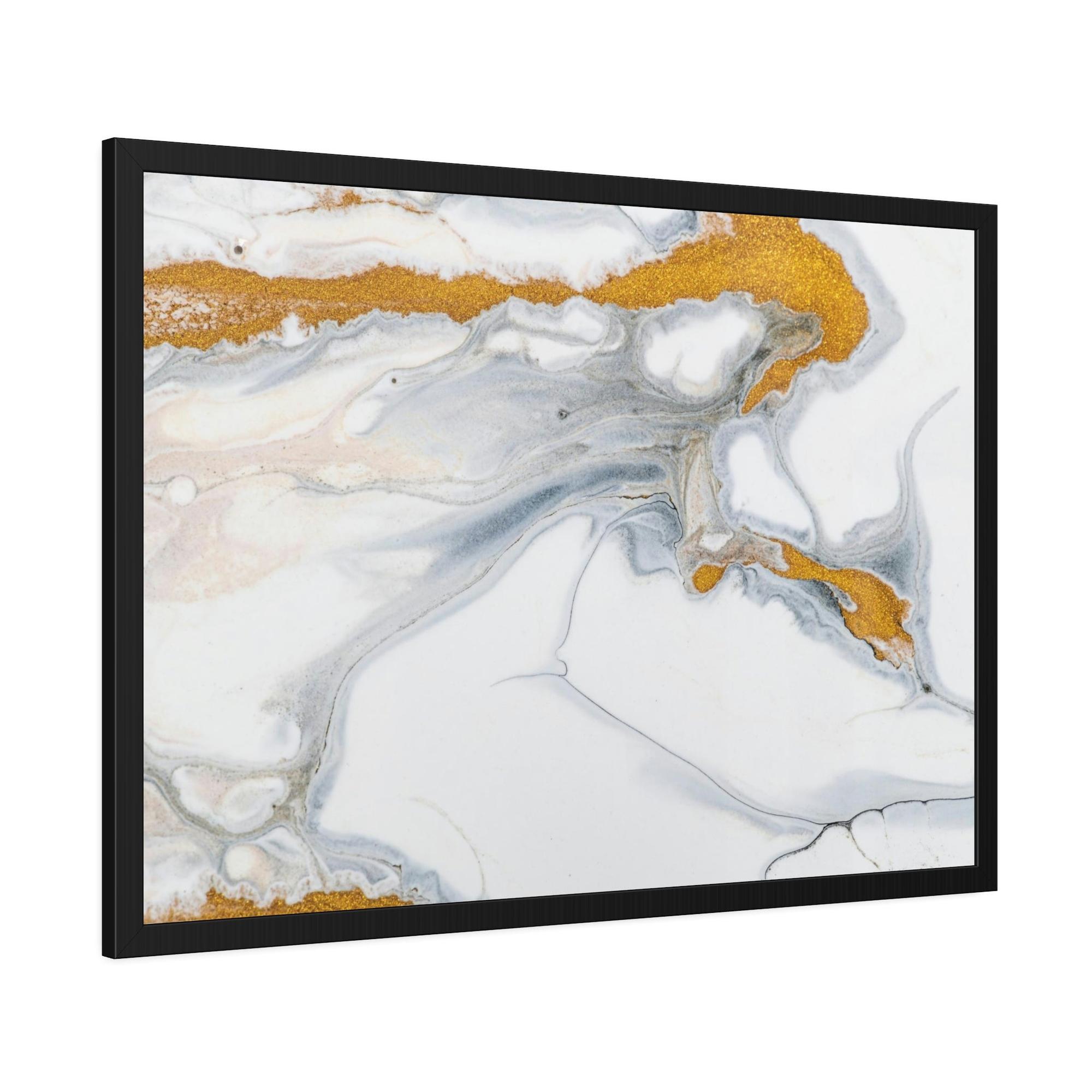 Gold Abstract Art Shining Brilliance: Mesmerizing Gold Abstract Wall Art Poster & Canvas