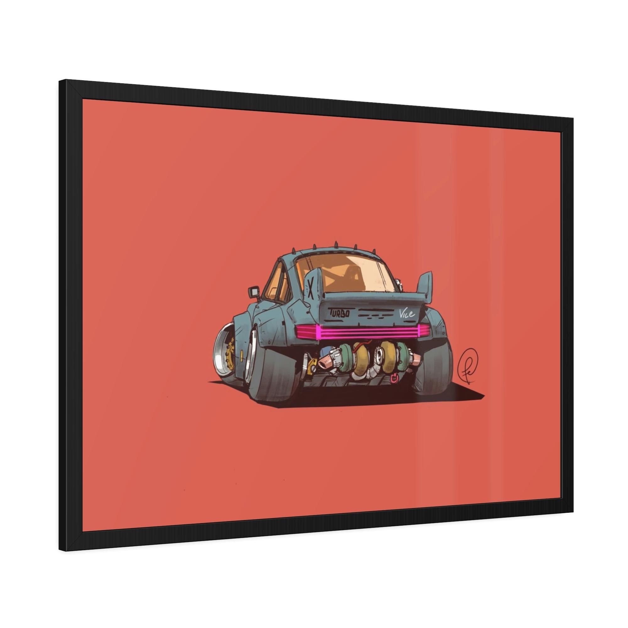 Porsche Vintage Porsche Essence: Poster Print on Framed Canvas
