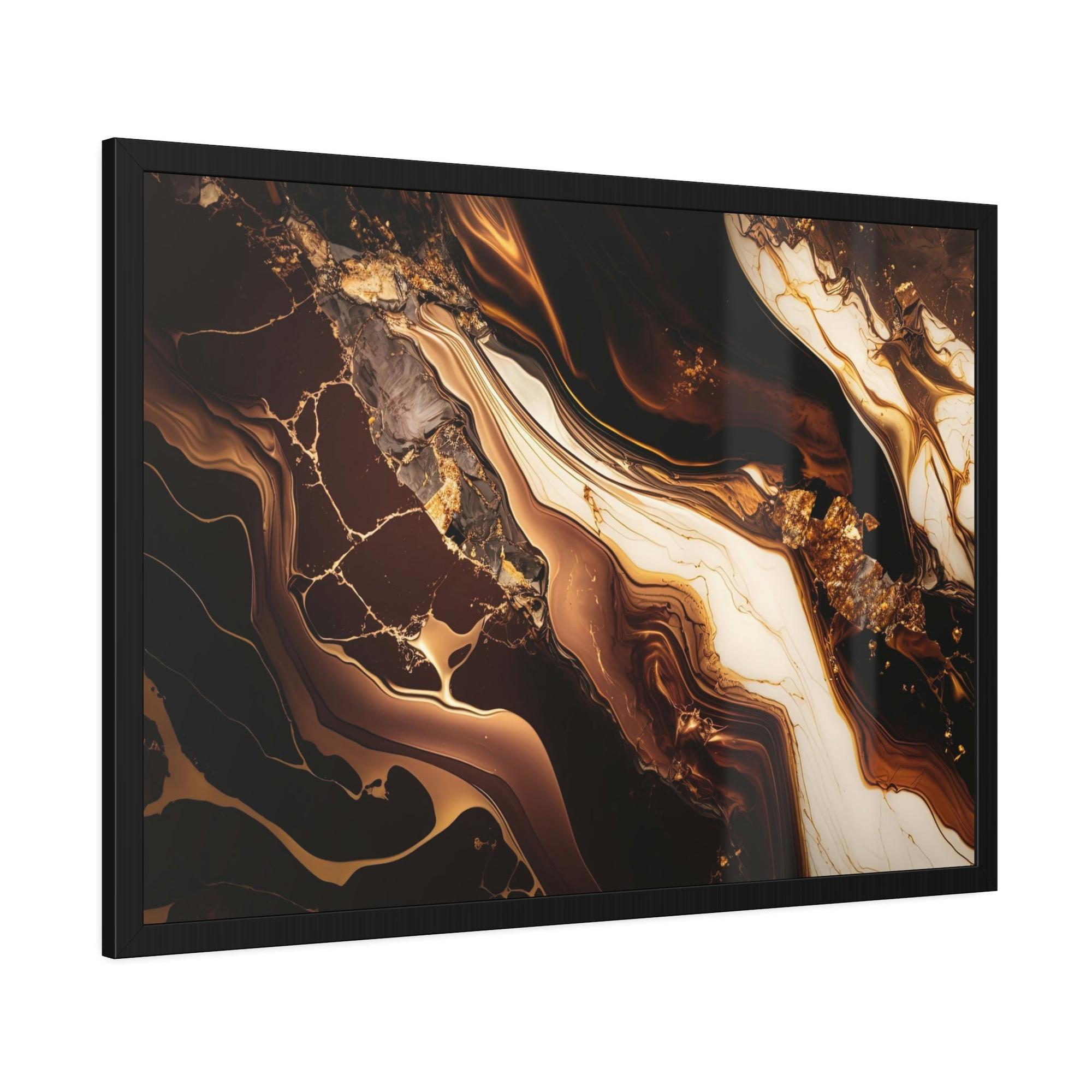 Gold Abstract Art Shimmering Masterpiece: Gold Abstract Wall Art on Canvas & Poster