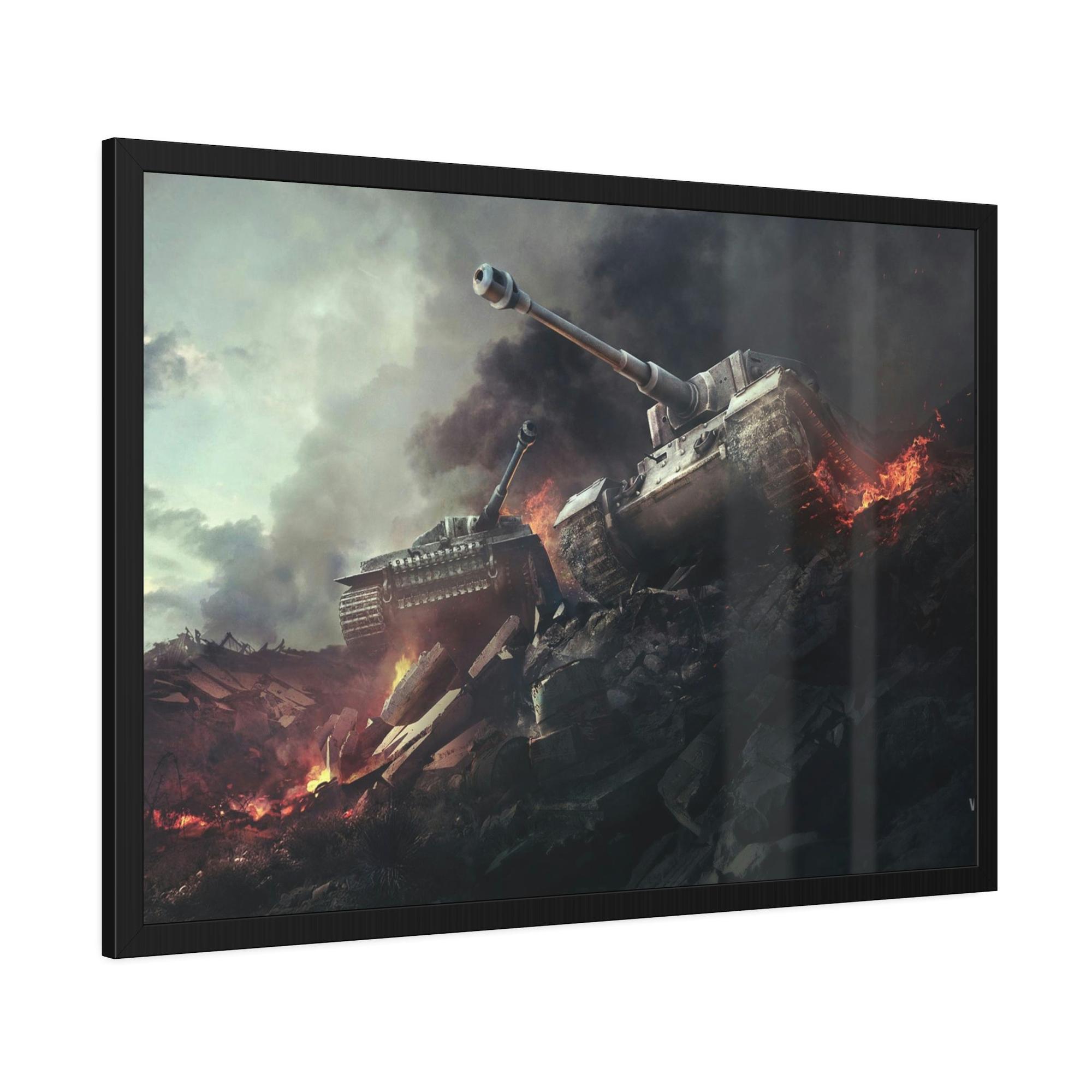 World Of Tanks In the Line of Fire: Striking World of Tanks Canvas & Poster Wall Art