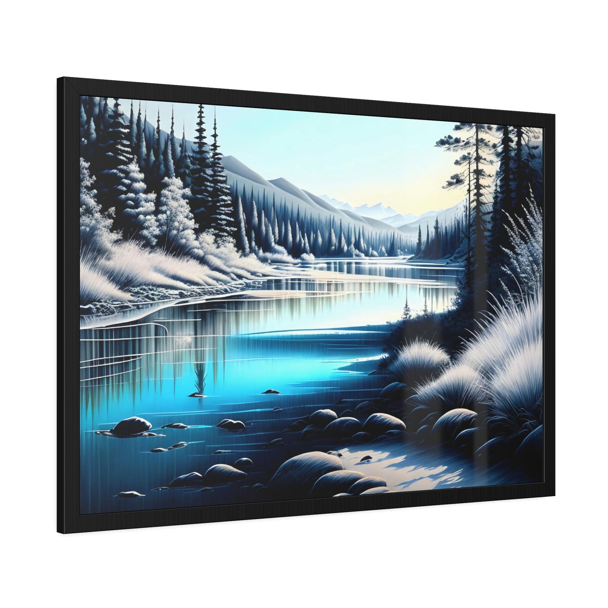 Lakes And Rivers Riverside Beauty: Natural Canvas Wall Art of a Beautiful River Landscape