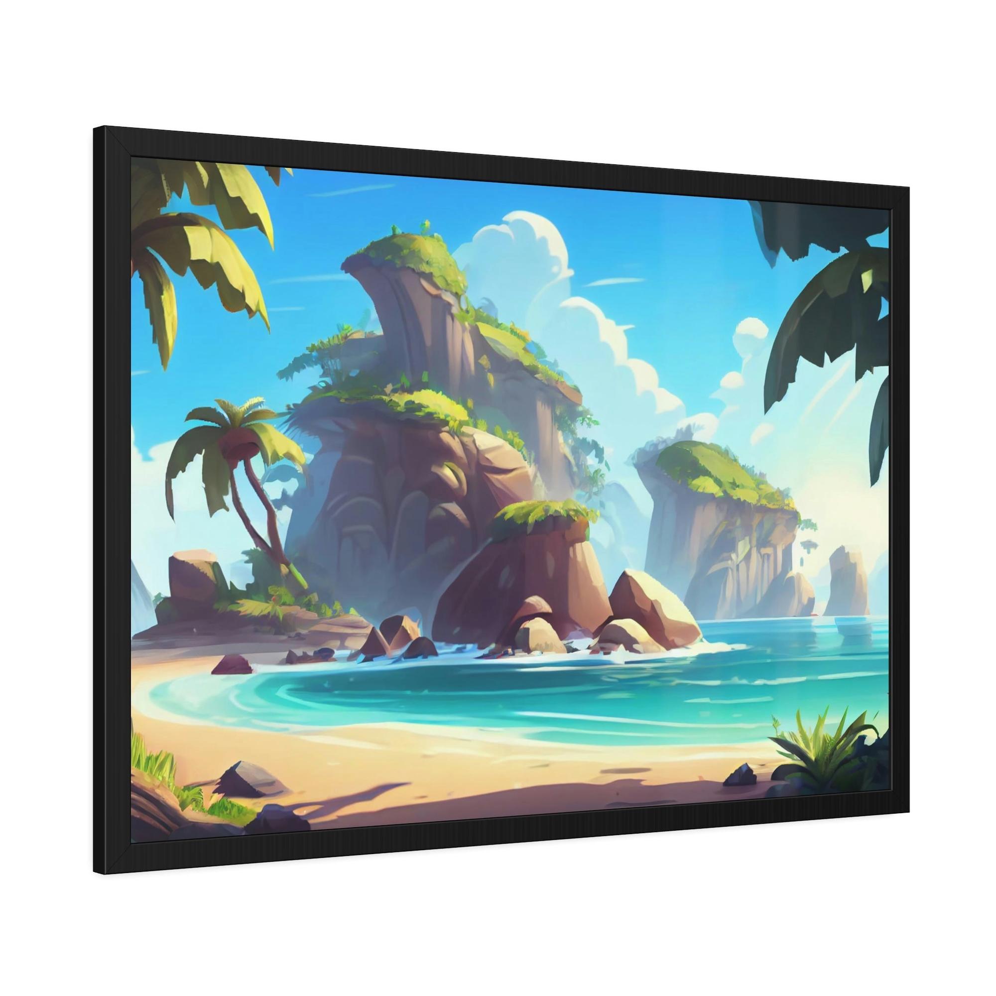 Island Beach Island Paradise: Natural Canvas & Poster Art of a Blissful Beach Scene