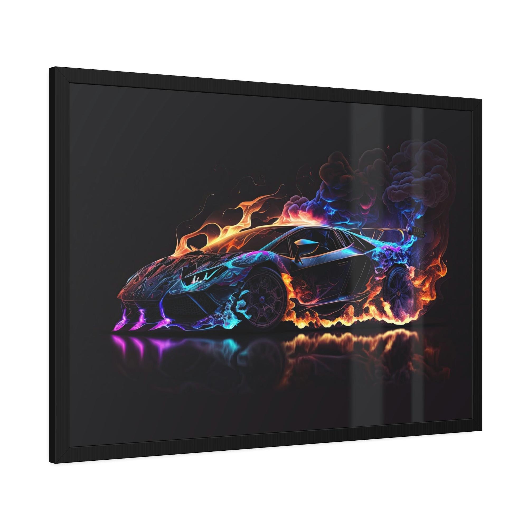 Lamborghini Roaring Beauty: Lamborghini on Natural Canvas & Poster for Wall Art Enthusiasts