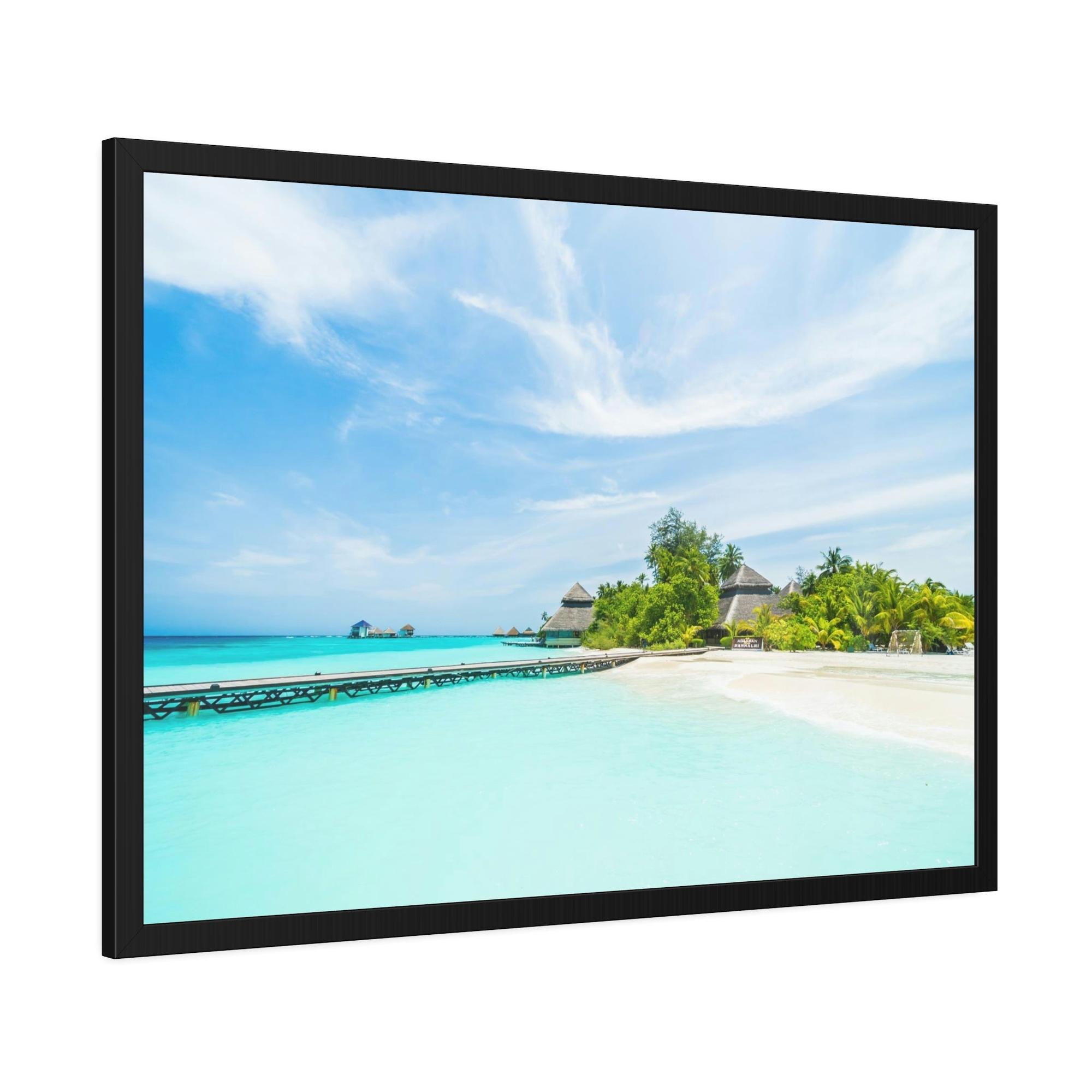 Island Beach Island Reverie: Wall Art of a Serene Beach on a Tropical Island on a Natural Canvas