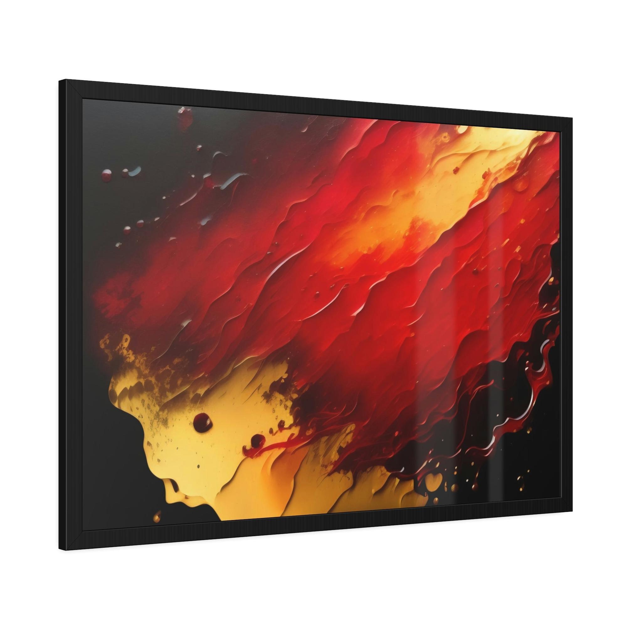 Red Abstract Art Shades of Passion: A Red Abstract Art Print on Poster and Canvas