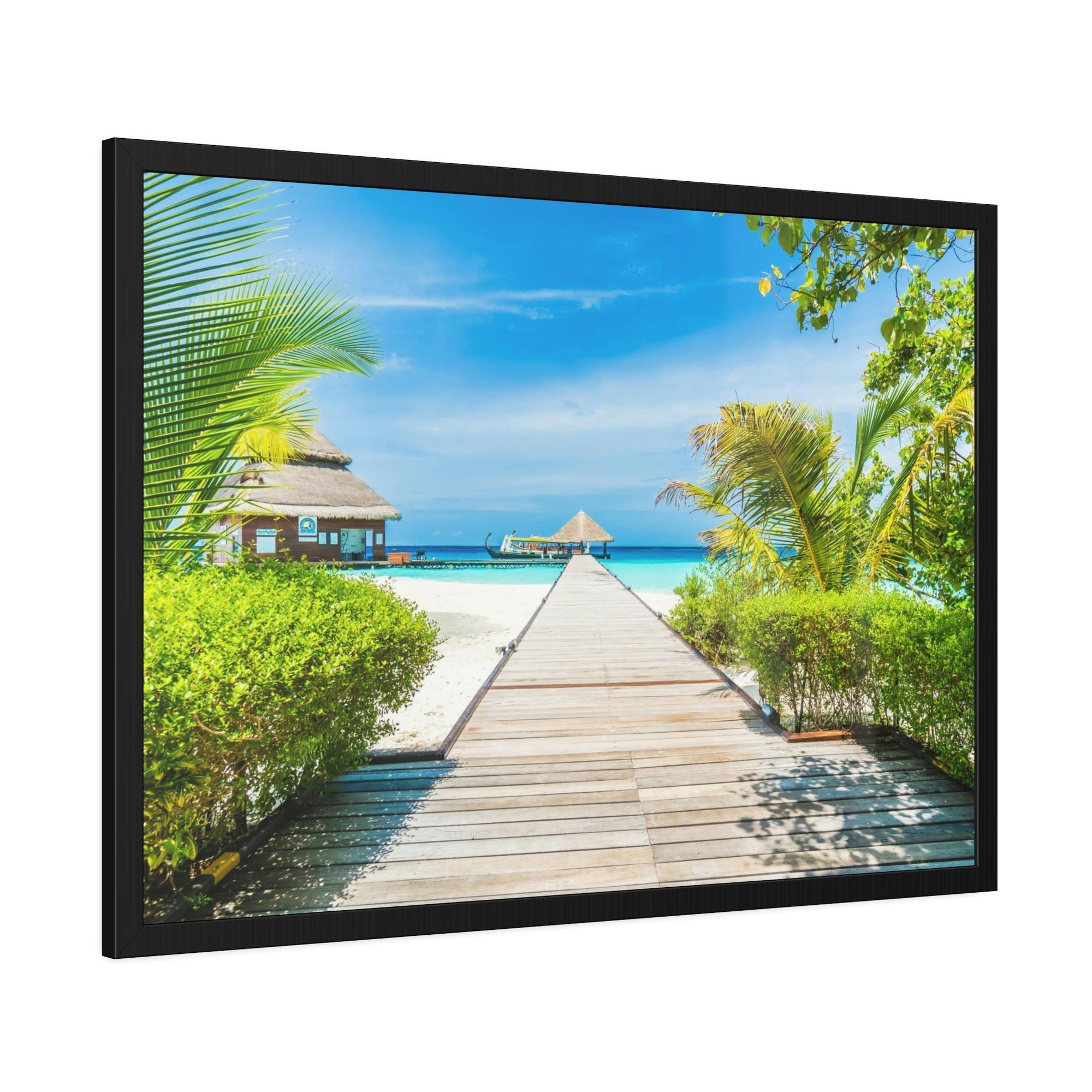 Island Beach Island Hues: Canvas Wall Art of a Colorful Island Beach on a High-Quality Print