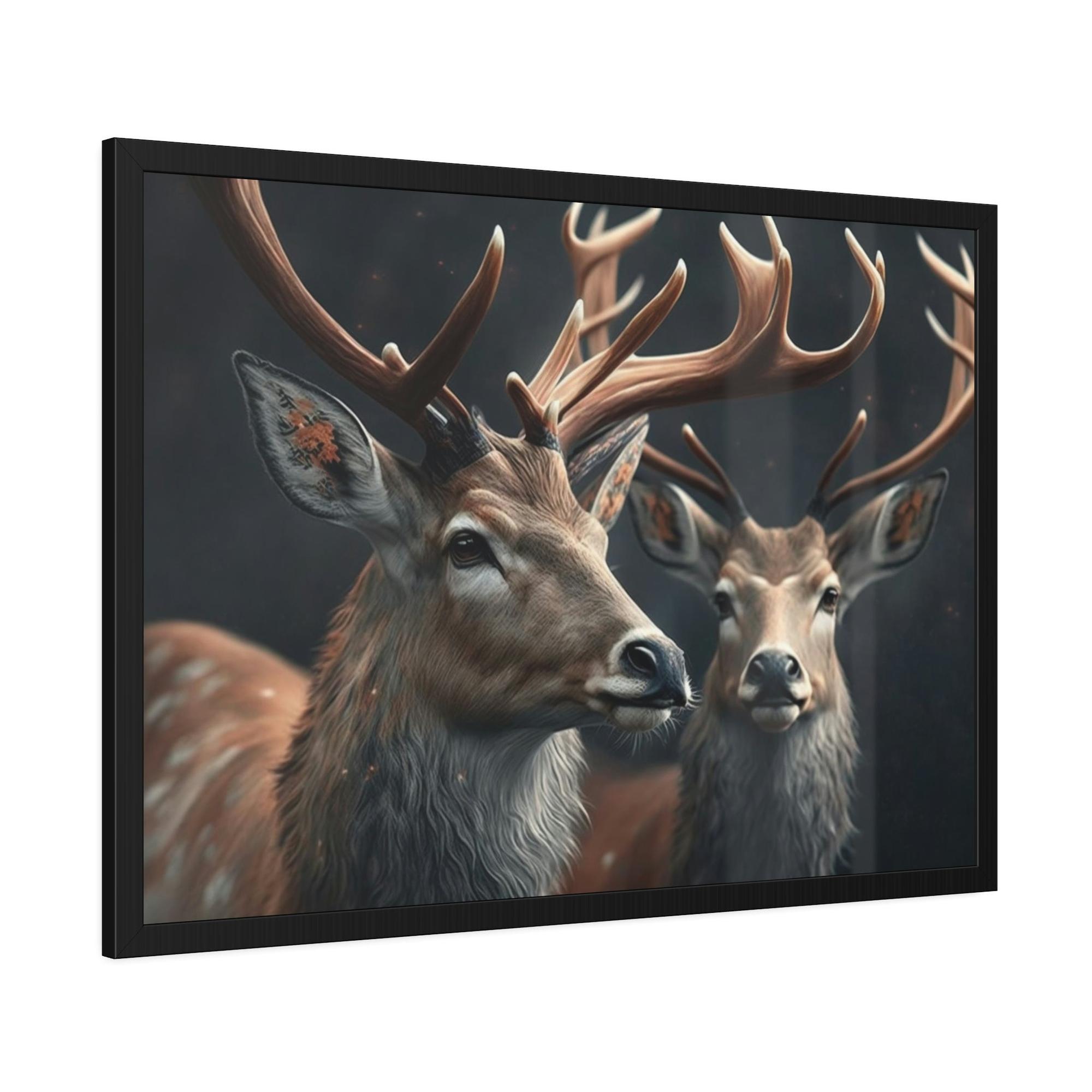 Deers Deer Camaraderie: A Canvas Artistic Wildlife Collection