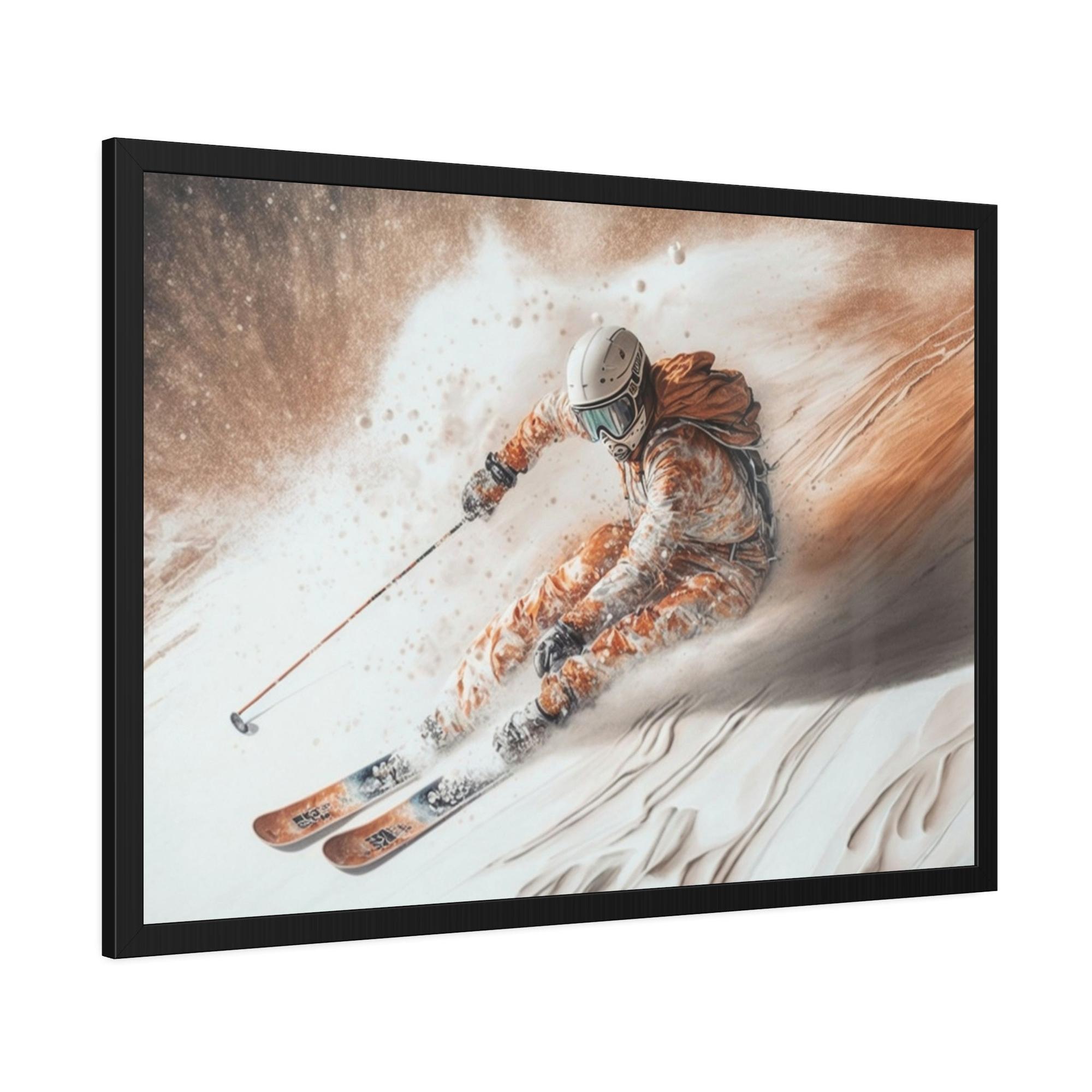 Skiing The Thrill of the Slopes: A Skiing Adventure on Canvas