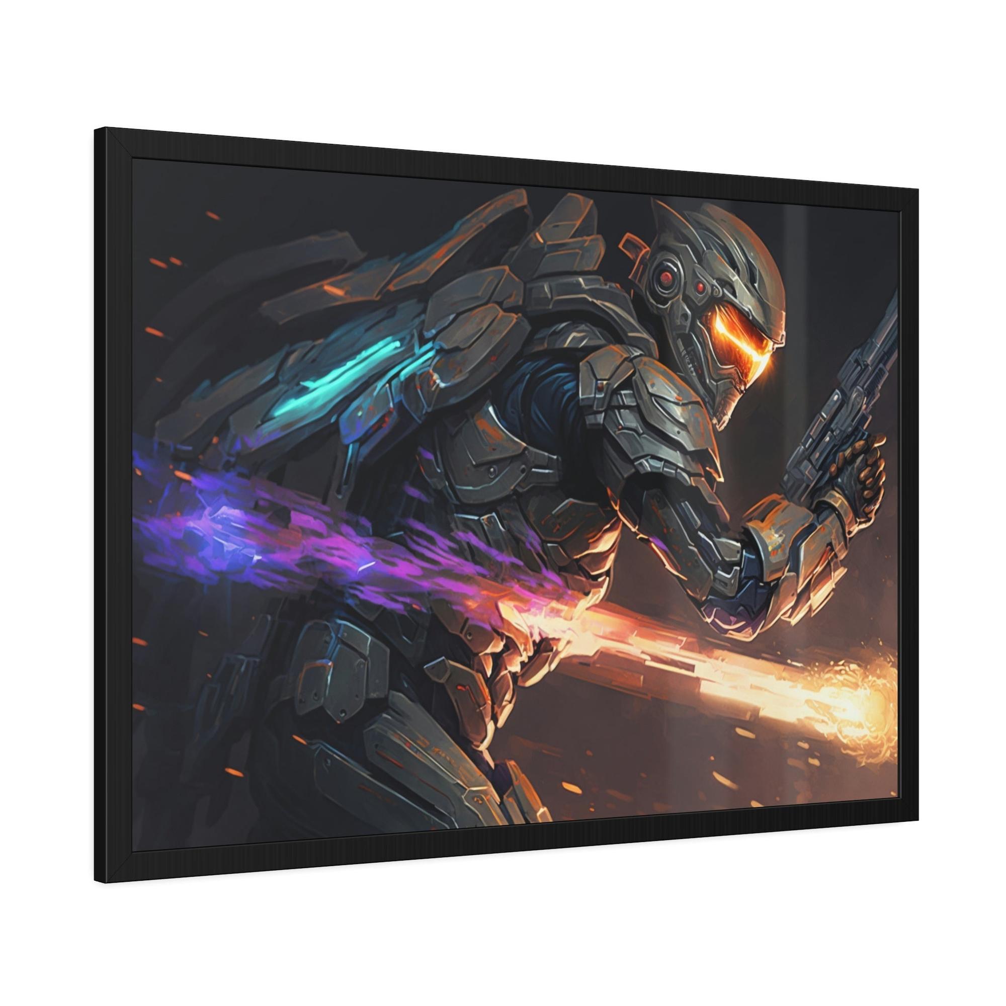 Halo Haloed in Light: A Heavenly Portrait on Canvas
