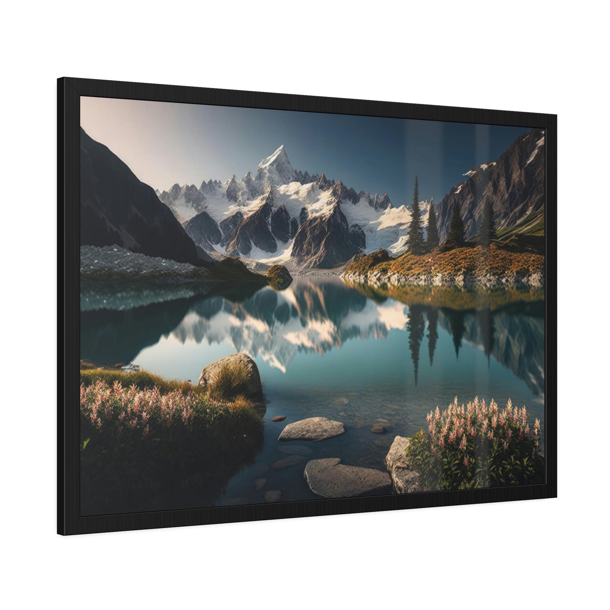 Lakes And Rivers Nature's Masterpiece: Framed Canvas and Poster Print of Lakes and Rivers