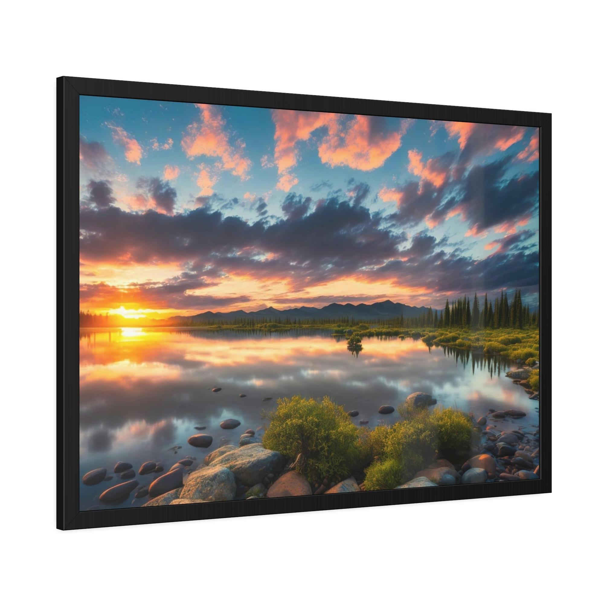 Lakes And Rivers Tranquil Horizons: Lakes and Rivers on Canvas and Framed Poster