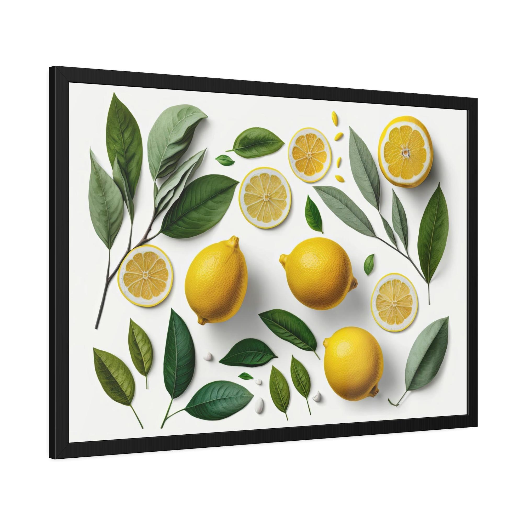 Yellow Refreshing and Invigorating Canvas Art Prints and Framed Posters Featuring Yellow Lemons