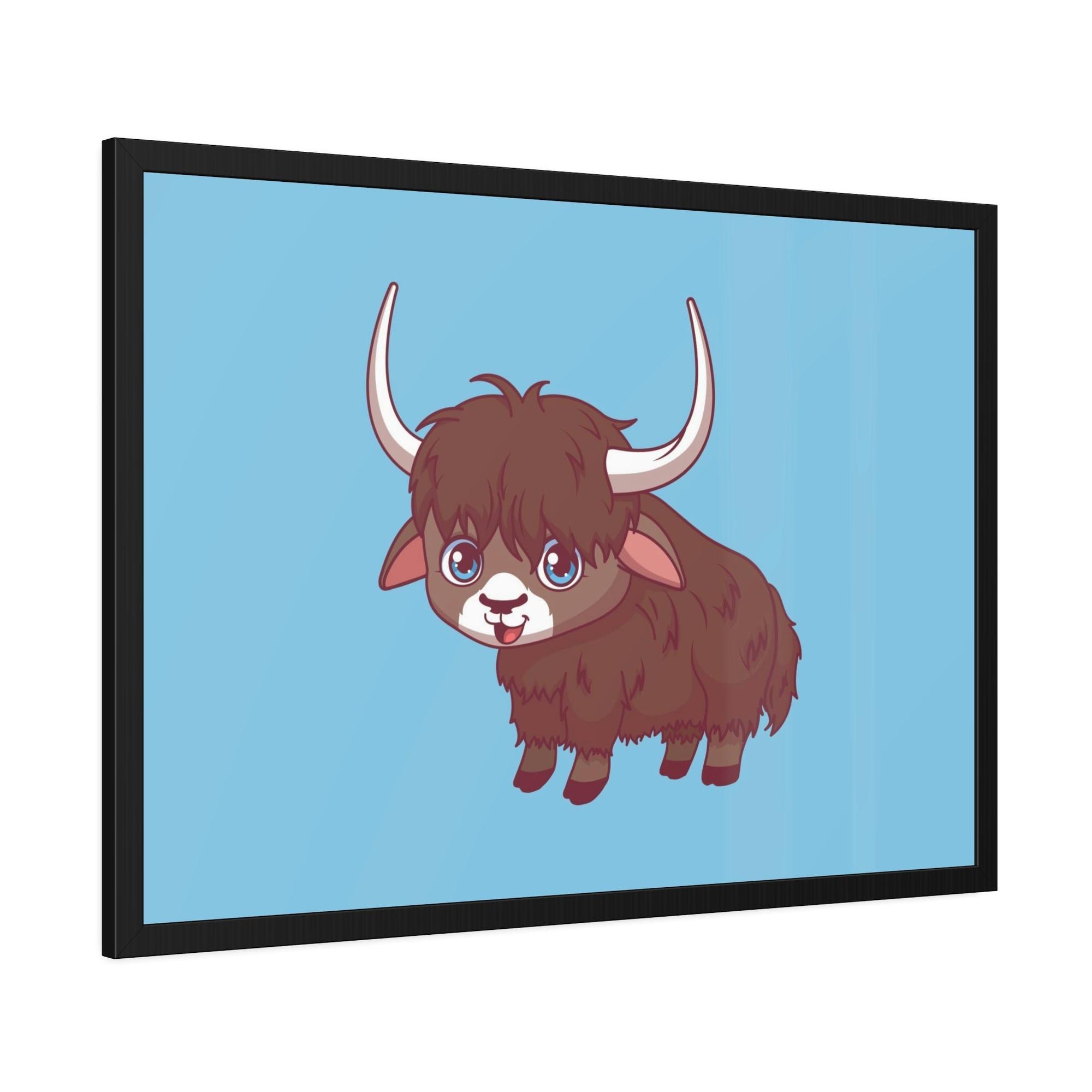 Cows Adorable Bovine: Framed Poster Wall Art Featuring a Sweet Cow Portrait for Kids' Room Decor
