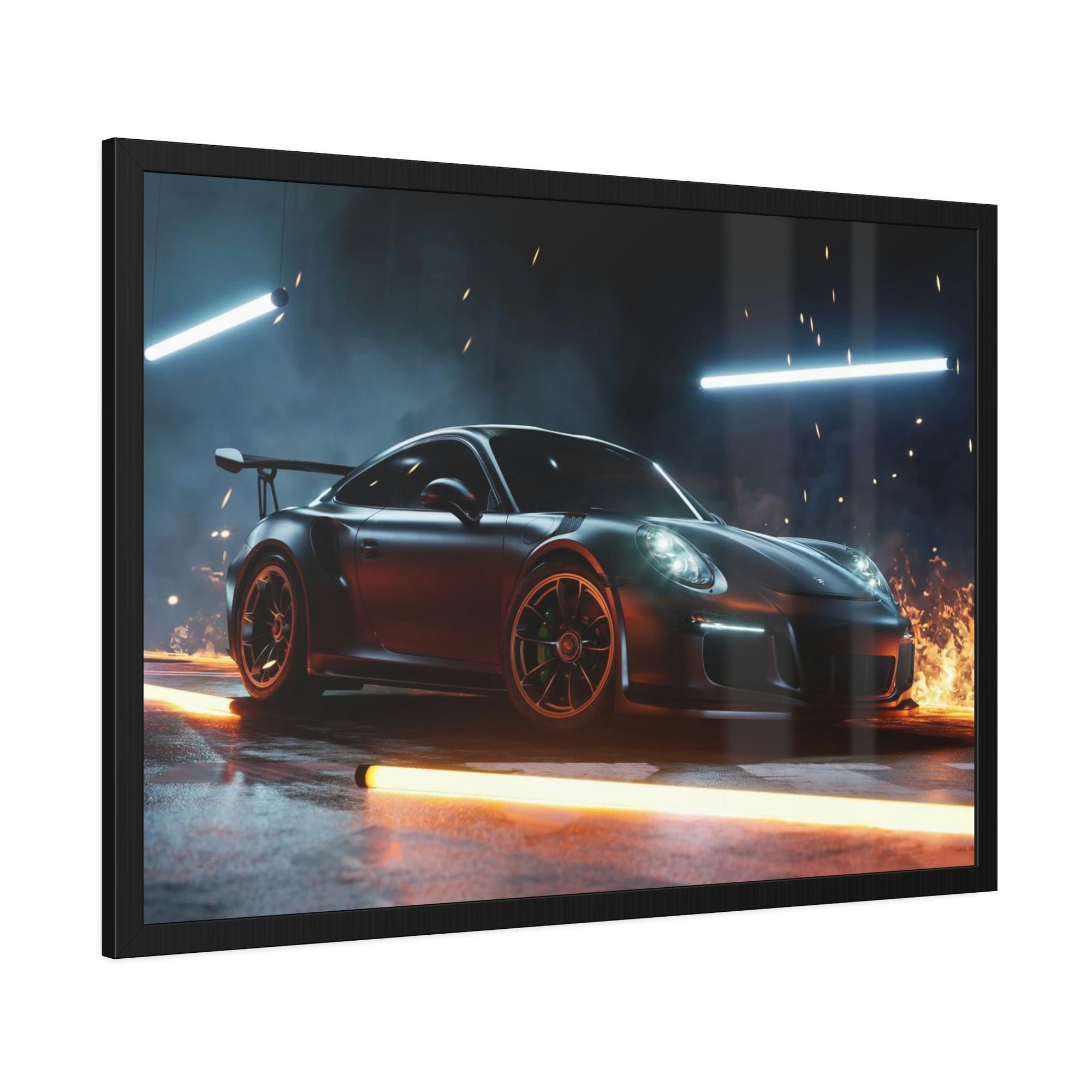 Porsche Beauty in Motion: Natural Canvas & Poster Print of a Porsche in Action