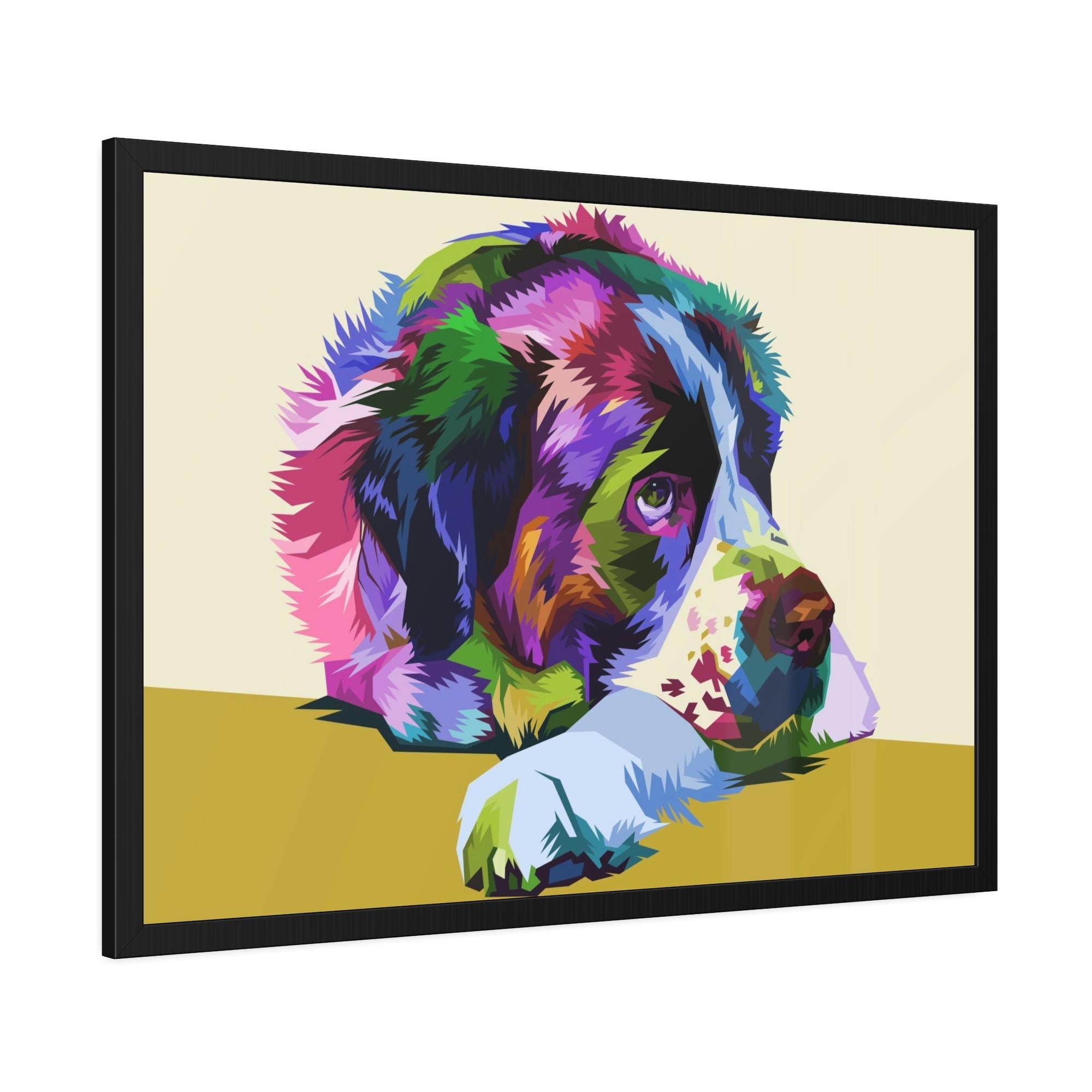 Dogs Paws for Relaxation: Poster of Dogs Taking it Easy on Framed Canvas
