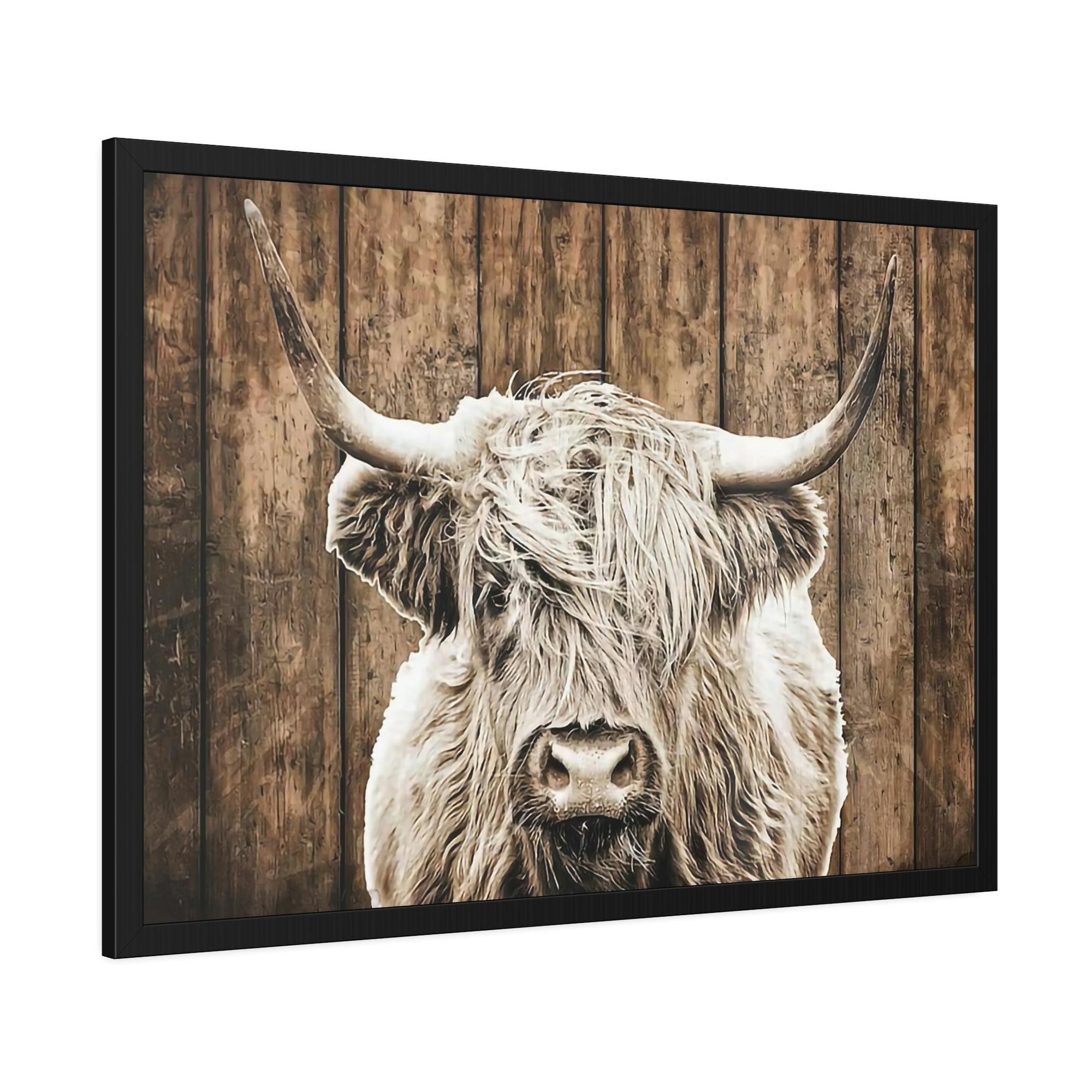Highland Cow Highland Cow | Wild White Highland Cow | Canvas art — Pixoram