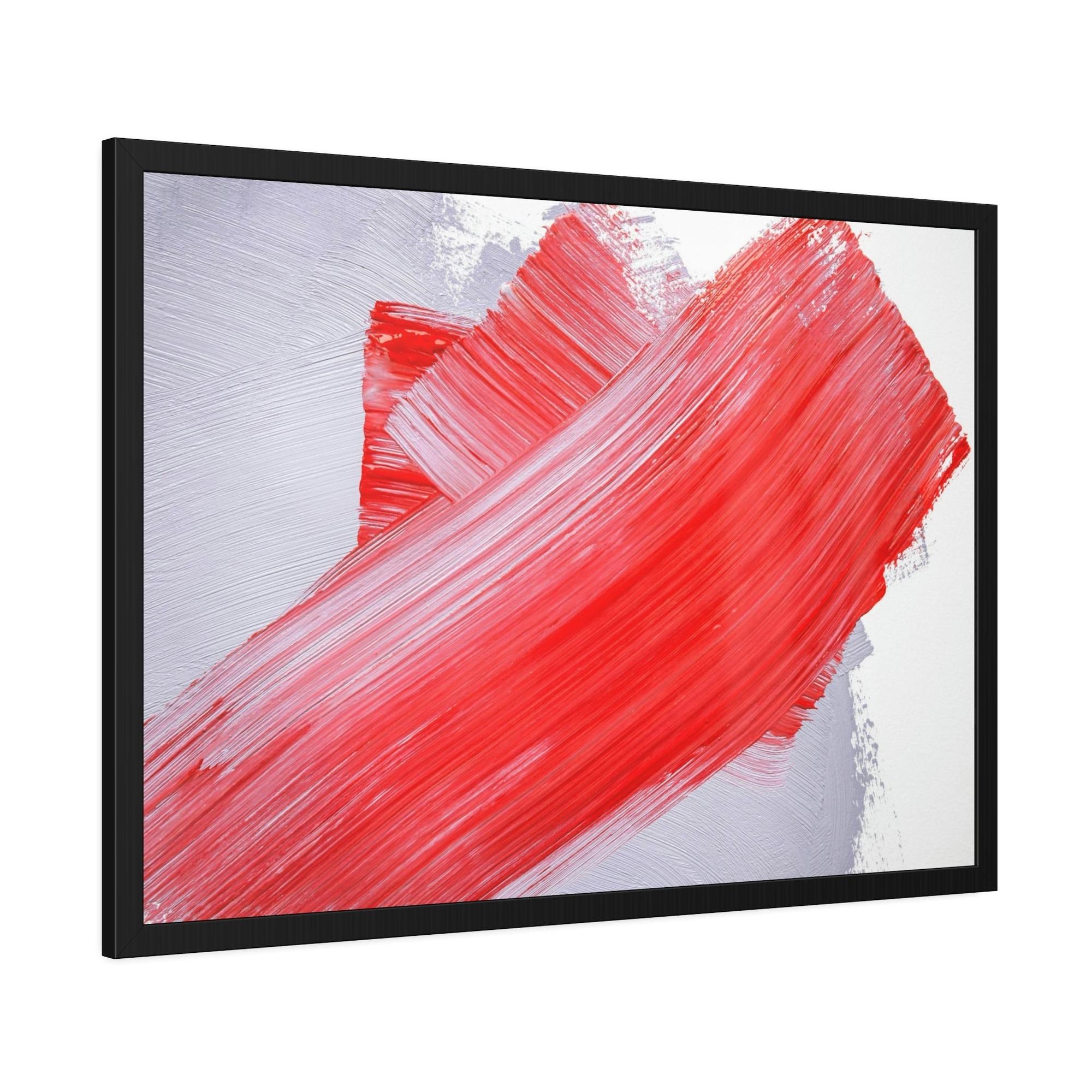Red Abstract Art Red Abstract Delight: Natural Canvas and Framed Poster for Your Wall Art