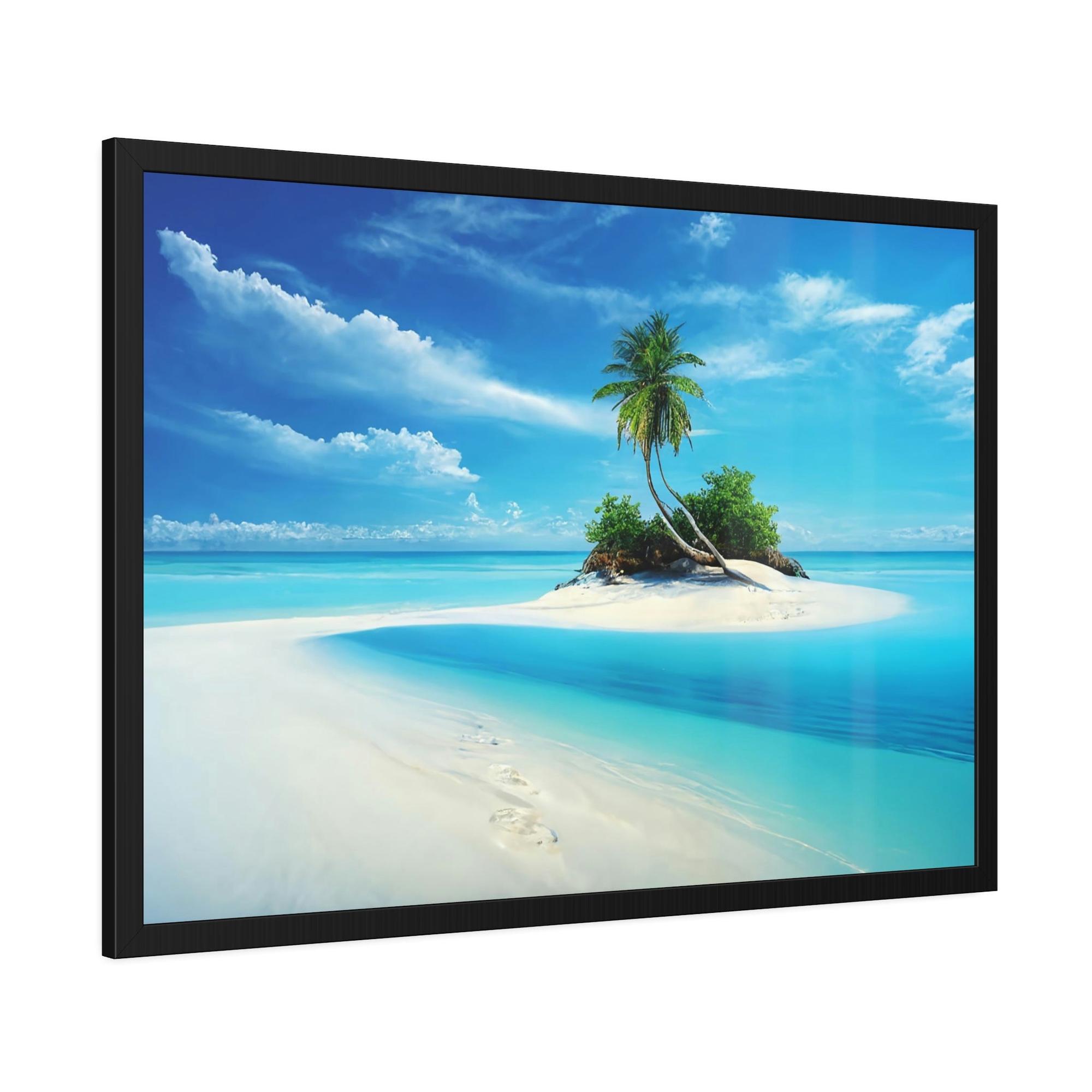 Island Beach Tranquil Tropics: Canvas & Poster Art of a Serene Island Beach Scene