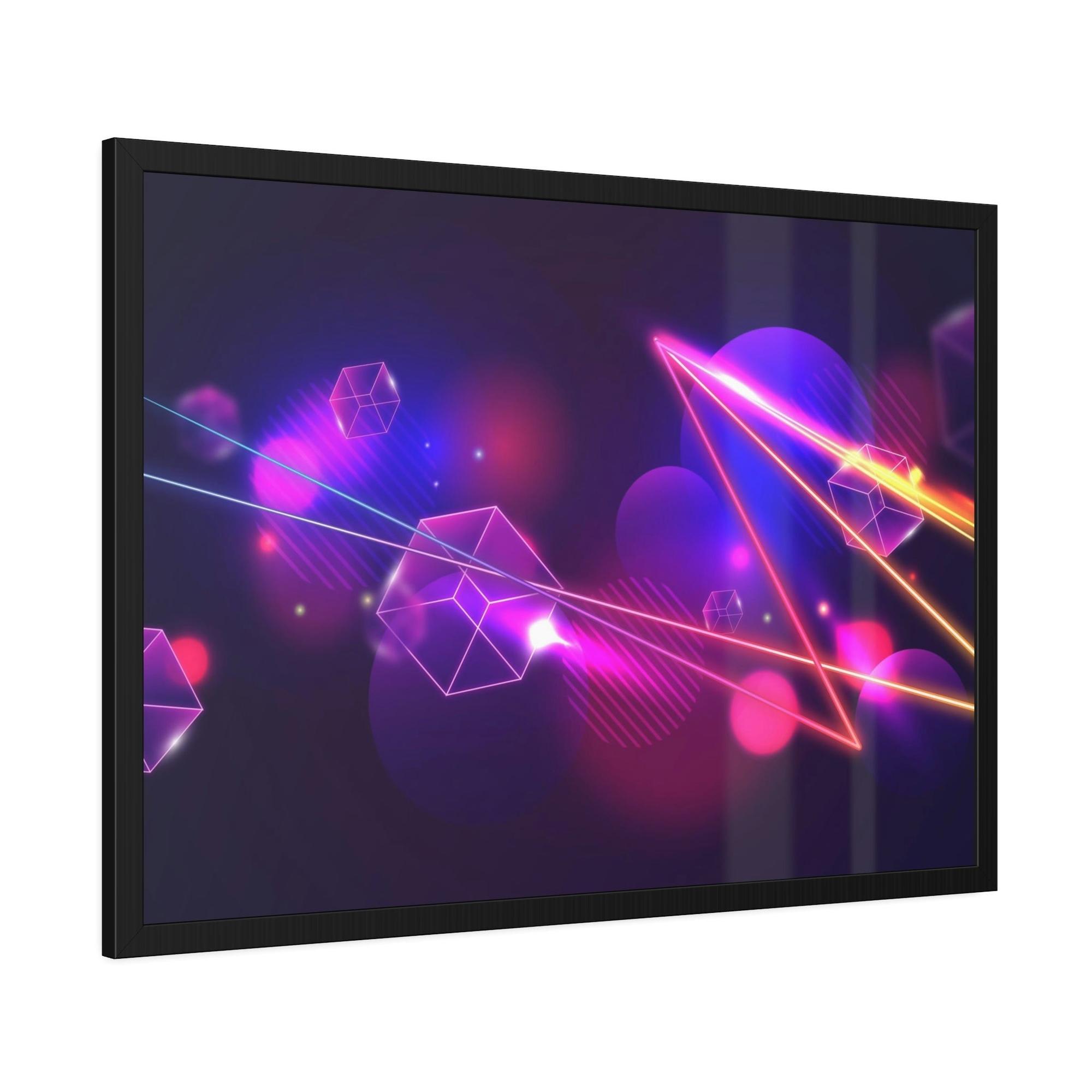 Neon Radiant Abstraction: Vibrant Canvas Prints for Mesmerizing Wall Art Decor