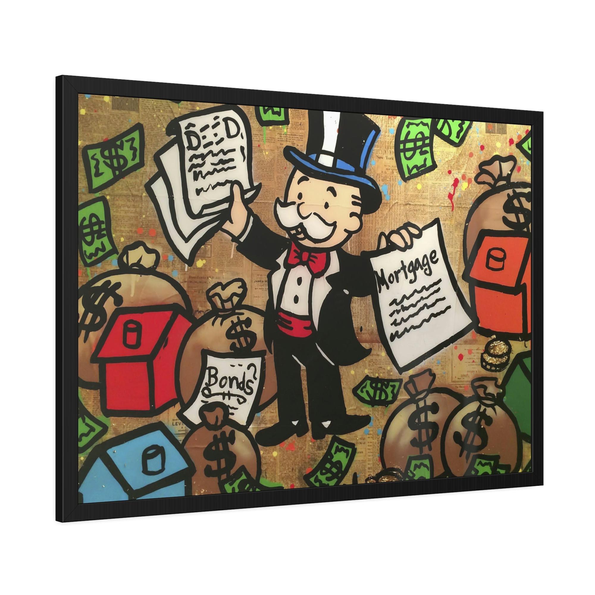 Monopoly & Motivation Pop Culture Maestro: Alec Monopoly on Natural Canvas and Framed Poster