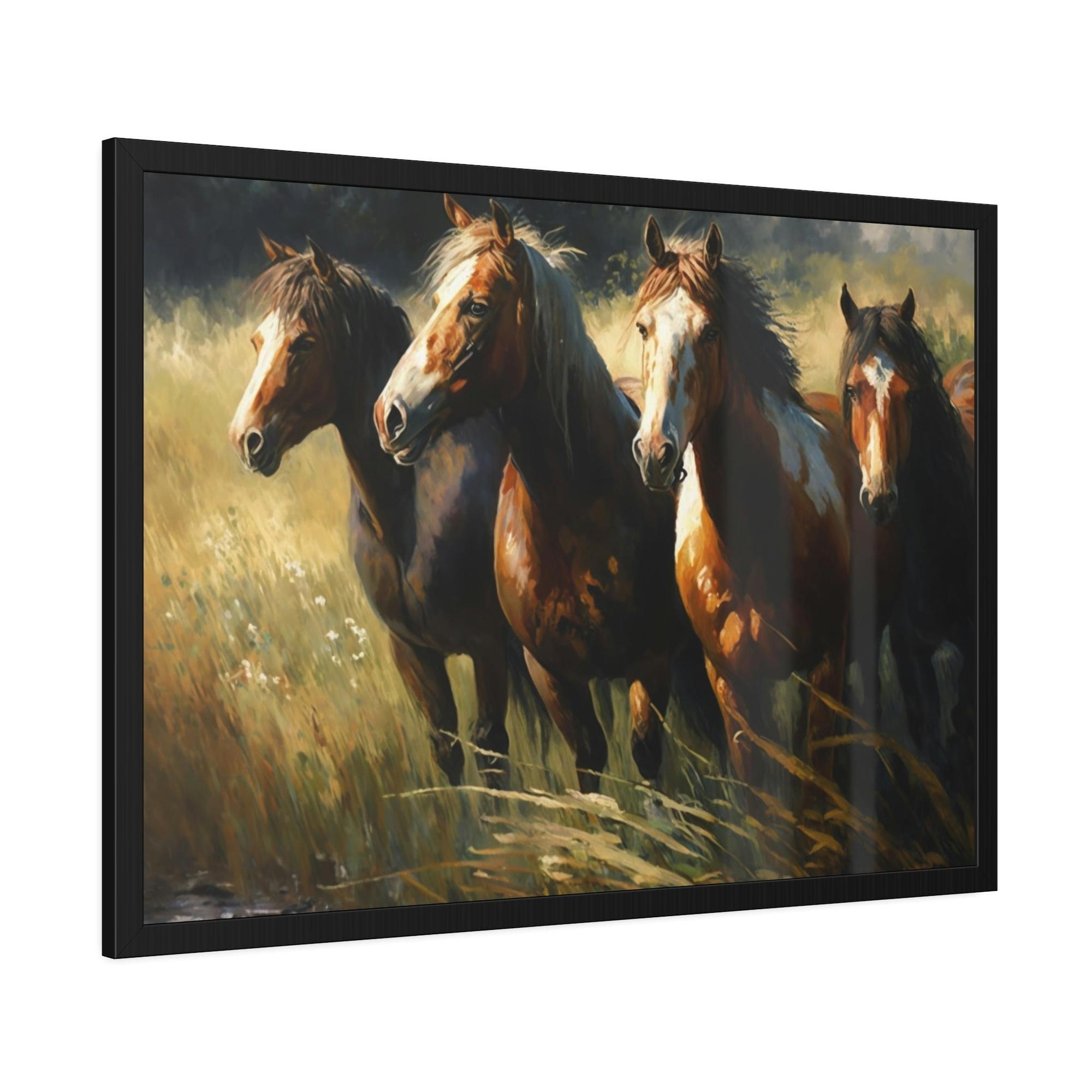 Horses Horses at Dawn: A Canvas Landscape
