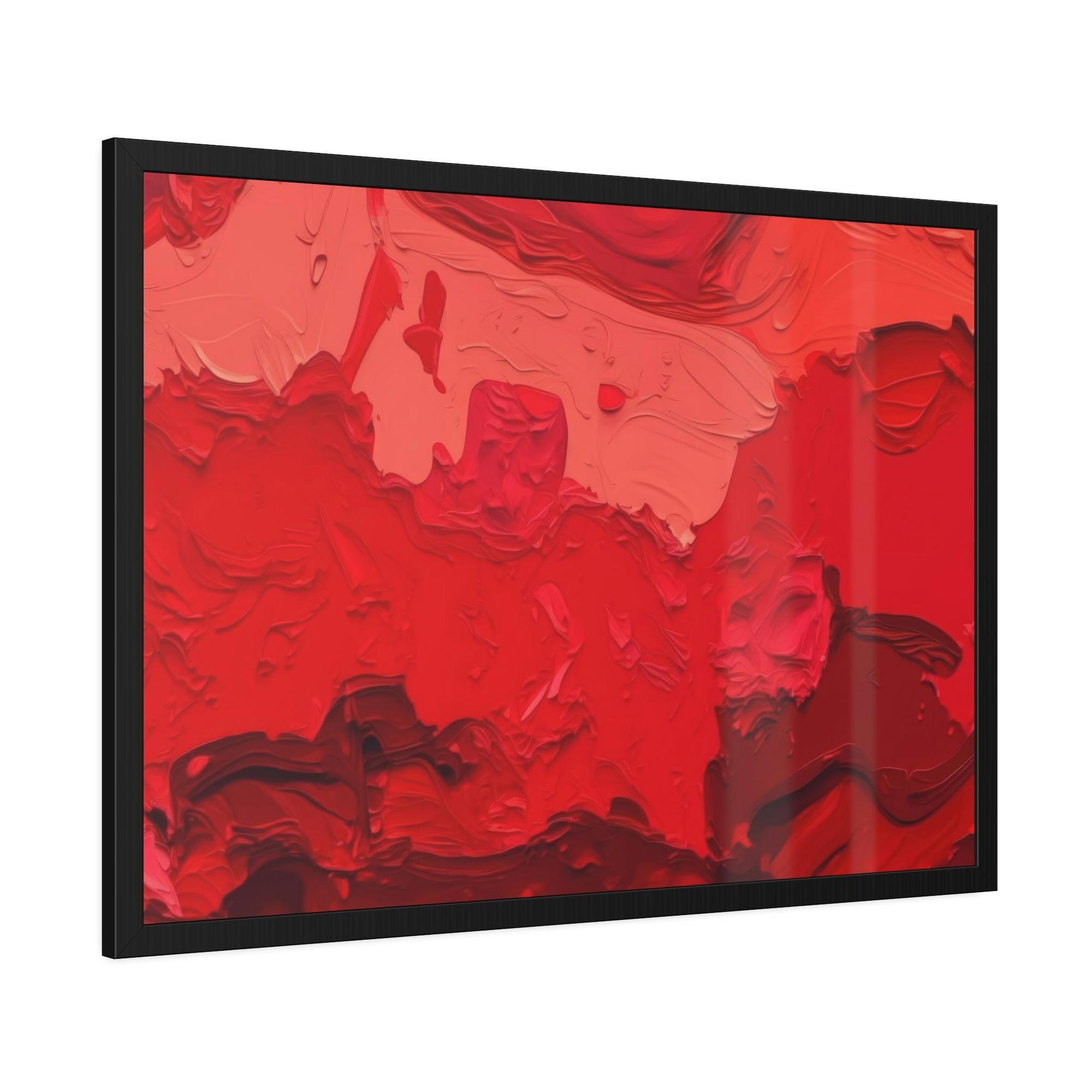 Red Abstract Art Abstract Fire: A Red Art Print on Framed Poster to Ignite Your Walls