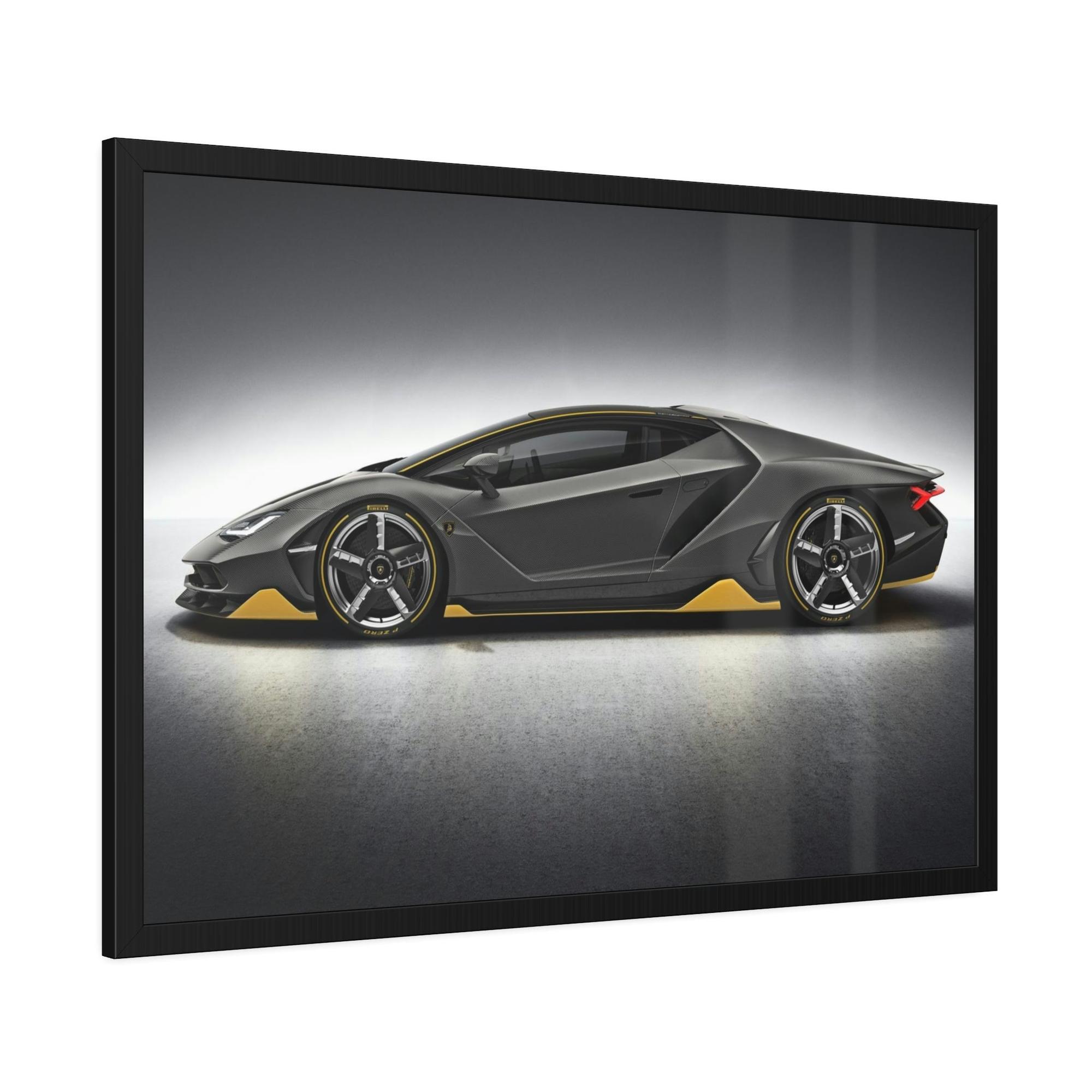Lamborghini Bold and Beautiful: Wall Art of a Lamborghini on a Natural Canvas & Posters