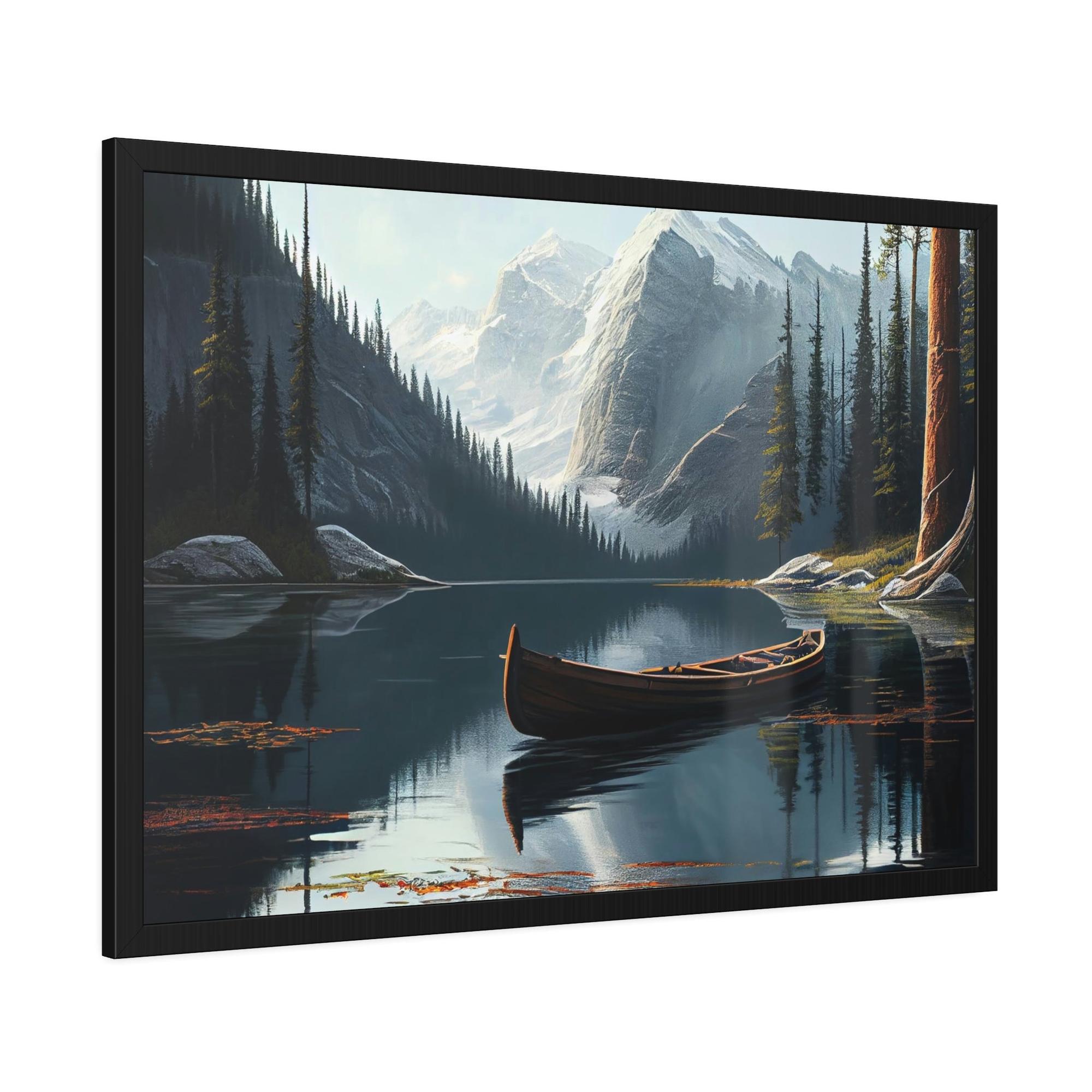 Lakes And Rivers The Beauty of Nature: Wall Art of a Serene Lakeside on Natural Canvas