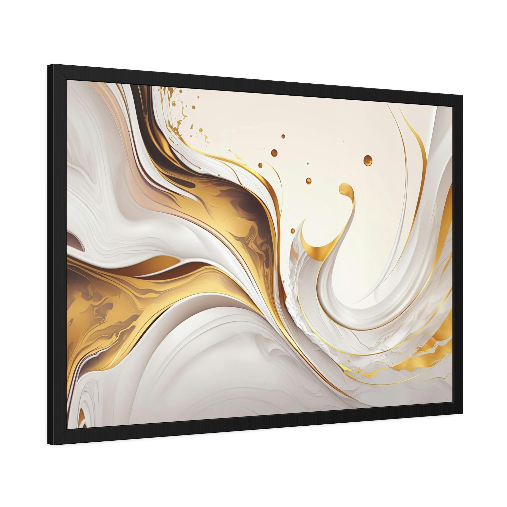 Gold Abstract Art Golden Melodies: Harmonious Gold Abstract Wall Art Print
