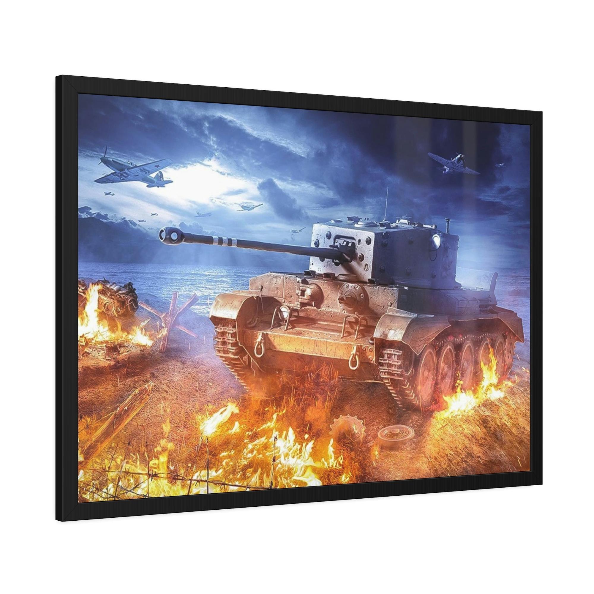 World Of Tanks The Battle Unfolds: Dynamic World of Tanks Framed Canvas & Poster Wall Art