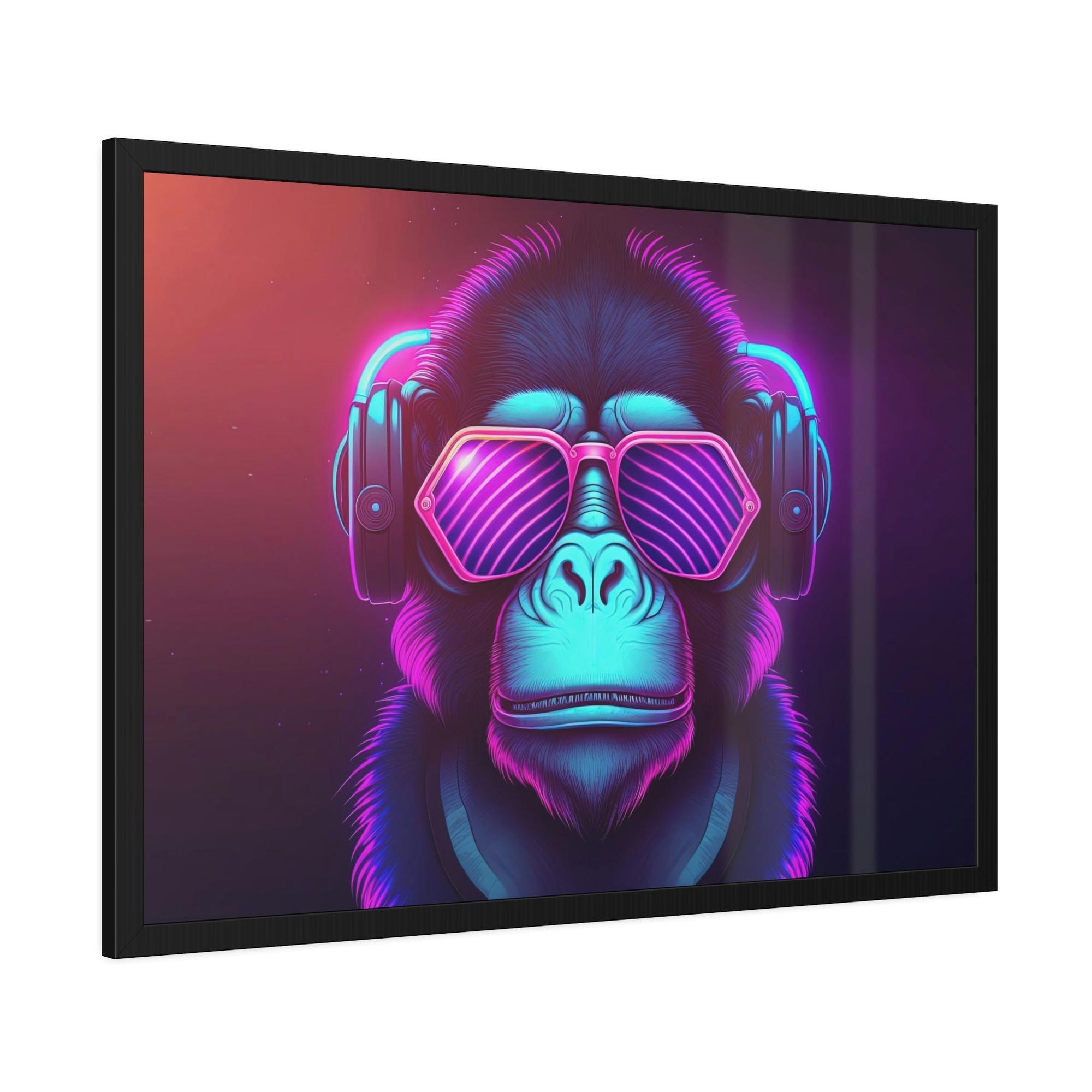 Neon Neon Symphony: Radiant Wall Art on Natural Canvas and Framed Prints