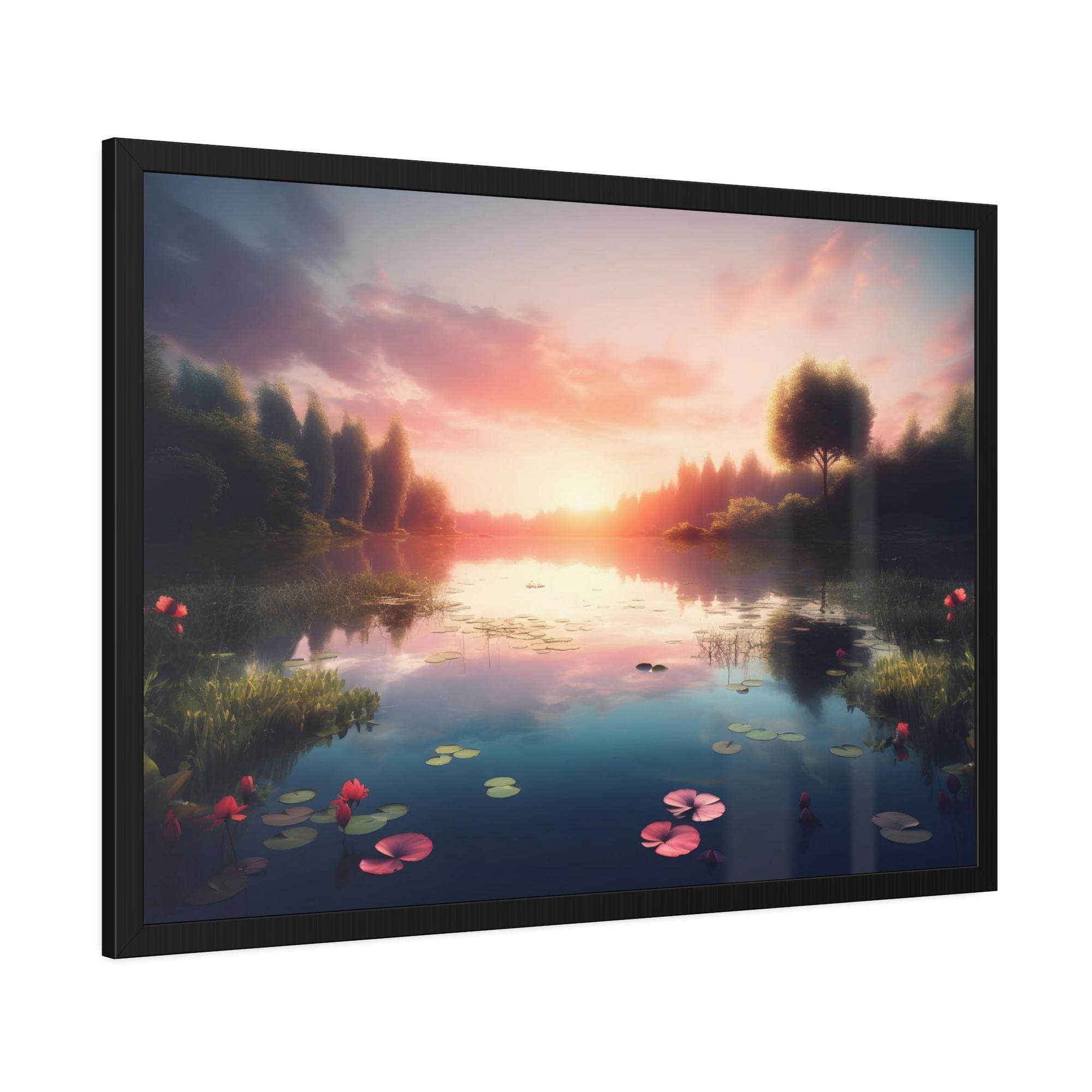 Lakes And Rivers The Charm of Lakes: Wall Art of a Charming Lake View on Natural Canvas & Poster