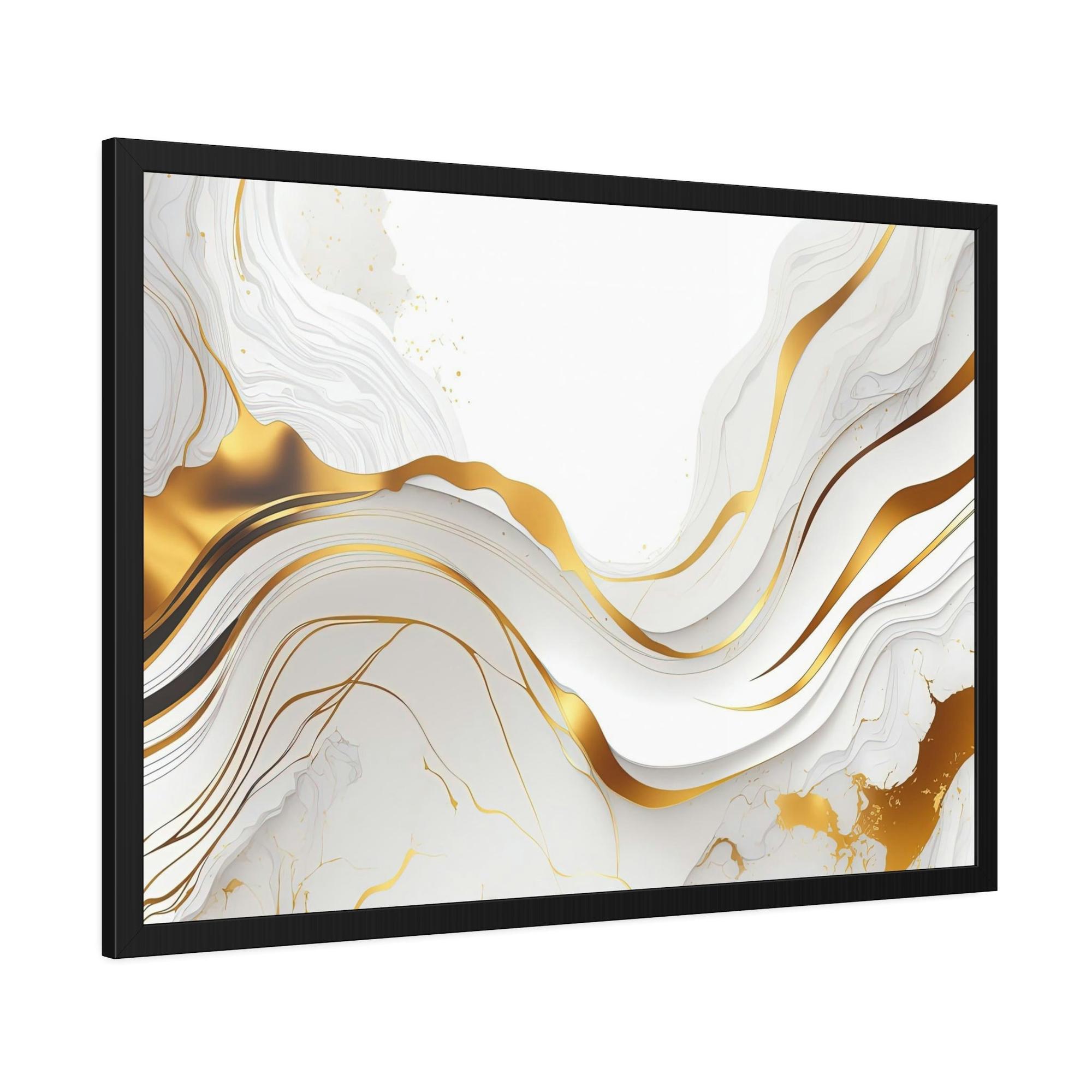 Gold Abstract Art Golden Serenity: Elegant Gold Abstract Canvas & Poster Wall Decor