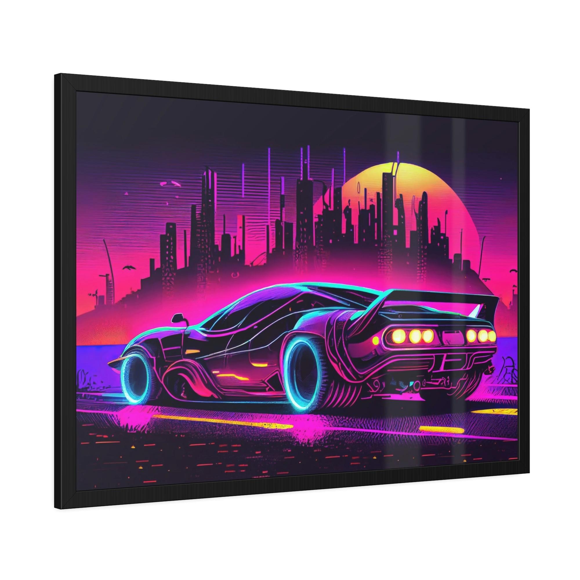 undefined Neon Illumination: Illuminating Wall Art Prints with Vibrant Colors on Canvas