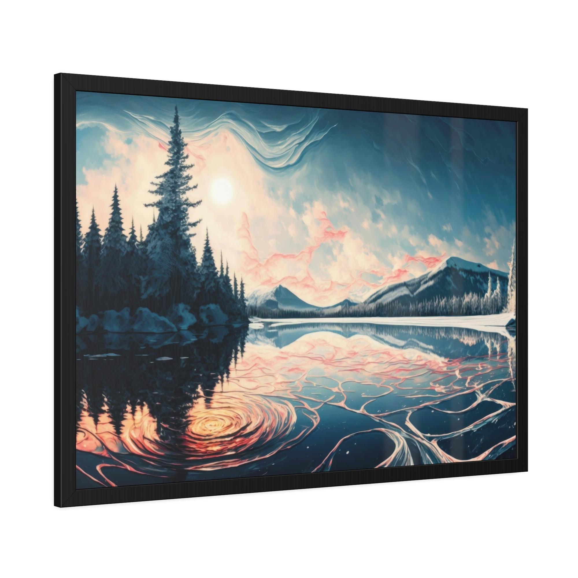 Lakes And Rivers Lakeside Memories: Print on Canvas & Poster of a Stunning Lake View