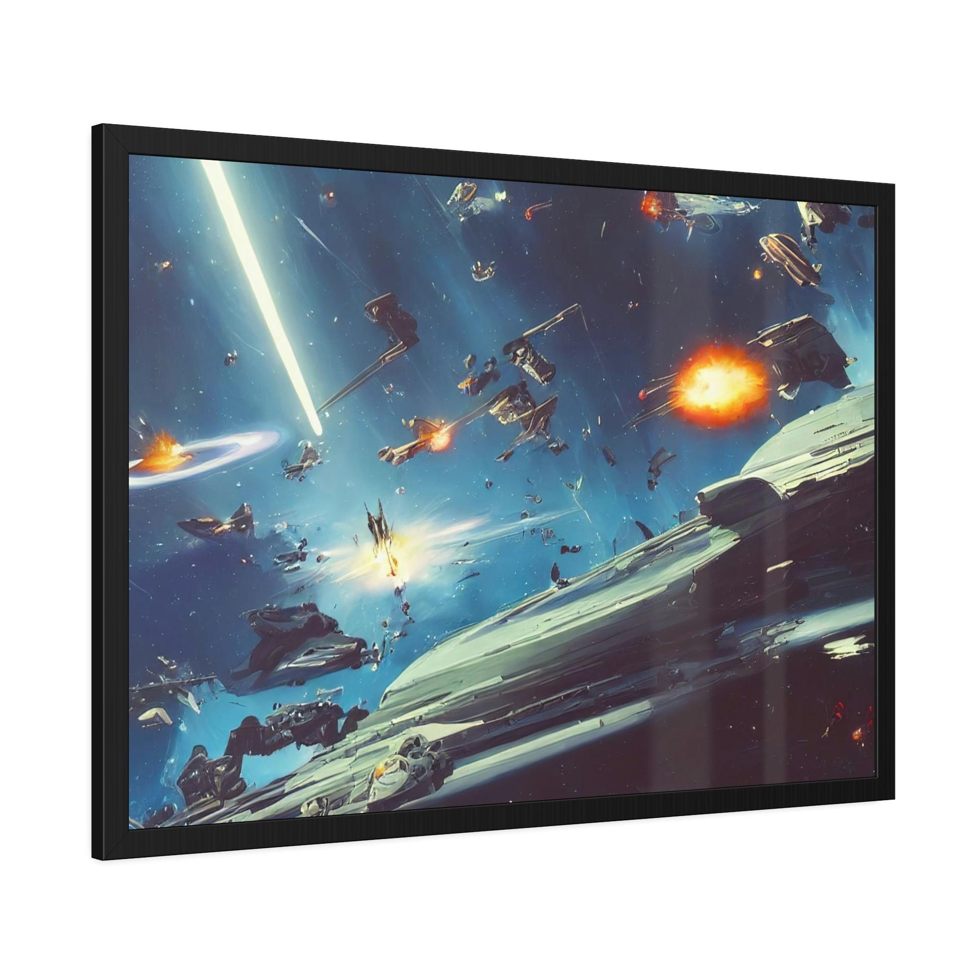 Star Wars Dark vs. Light: Framed Canvas & Poster Print of Epic Star Wars Duel