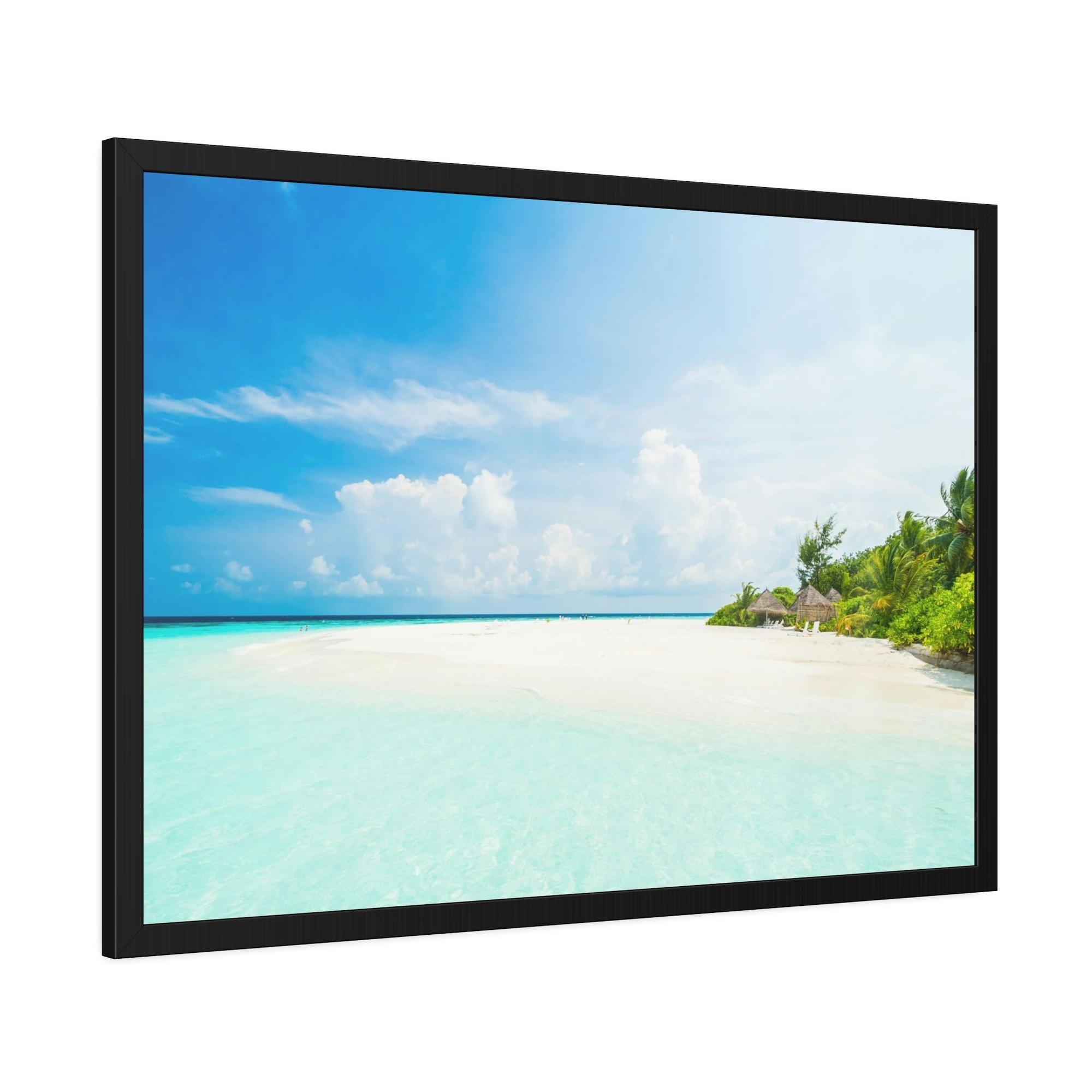 Island Beach Sun-Kissed Shores: Wall Art of a Vibrant Island Beach on Canvas & Poster