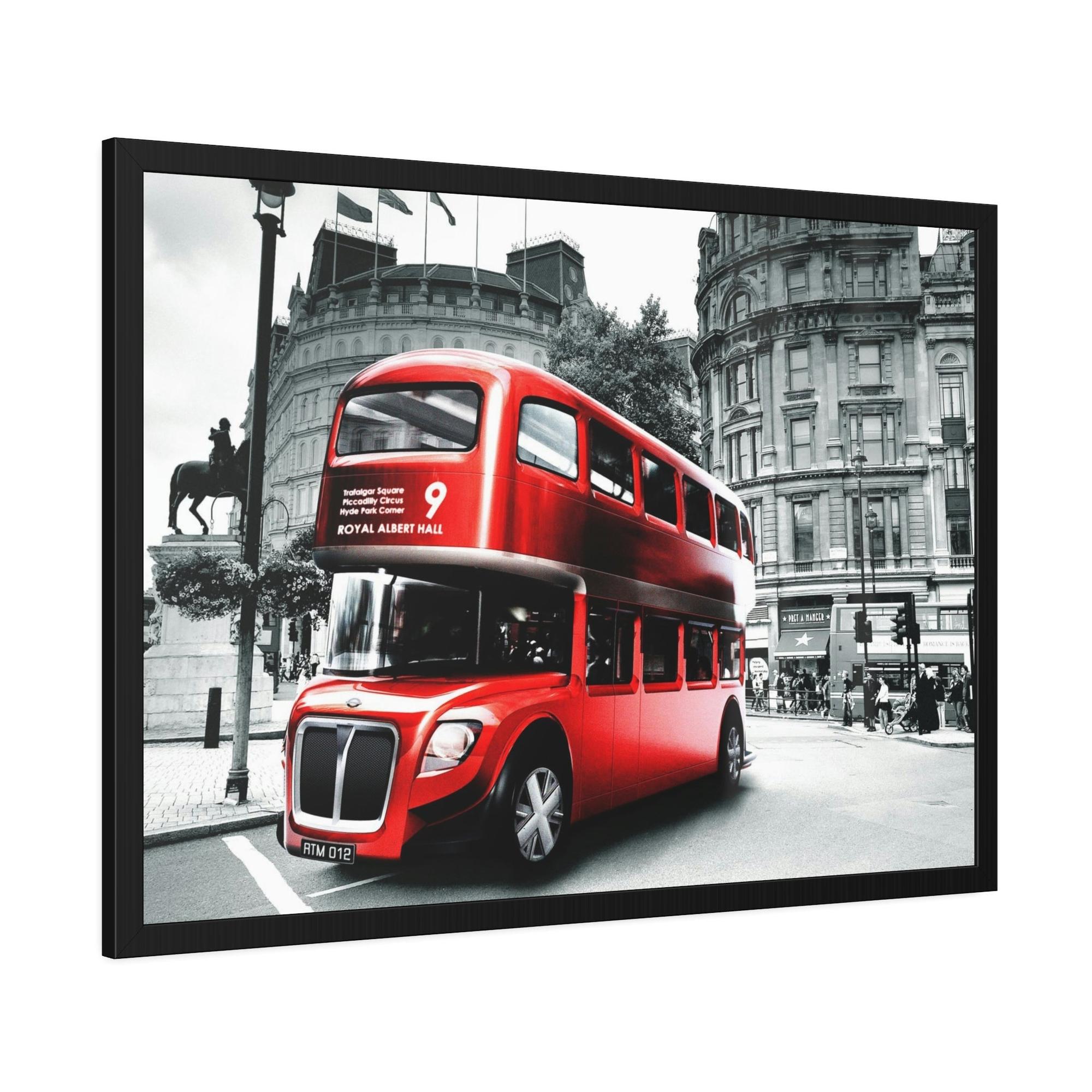 Bus Colorful Routes: Framed Poster showcasing a Vibrant Bus