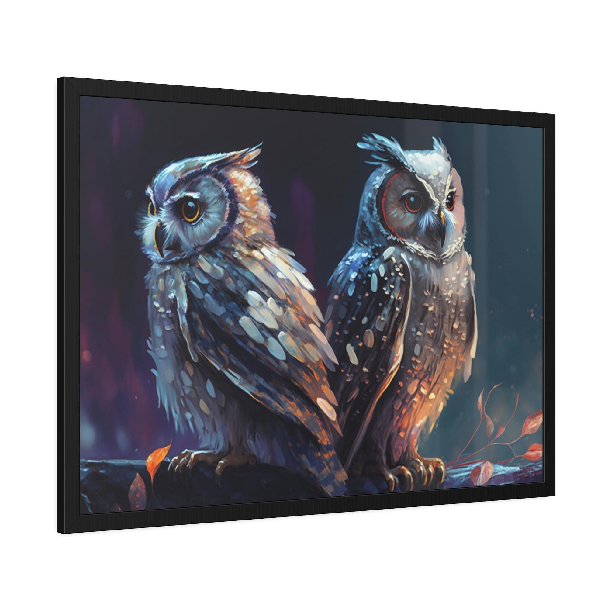 Owls Nocturnal Guardians: A Painting of Owls