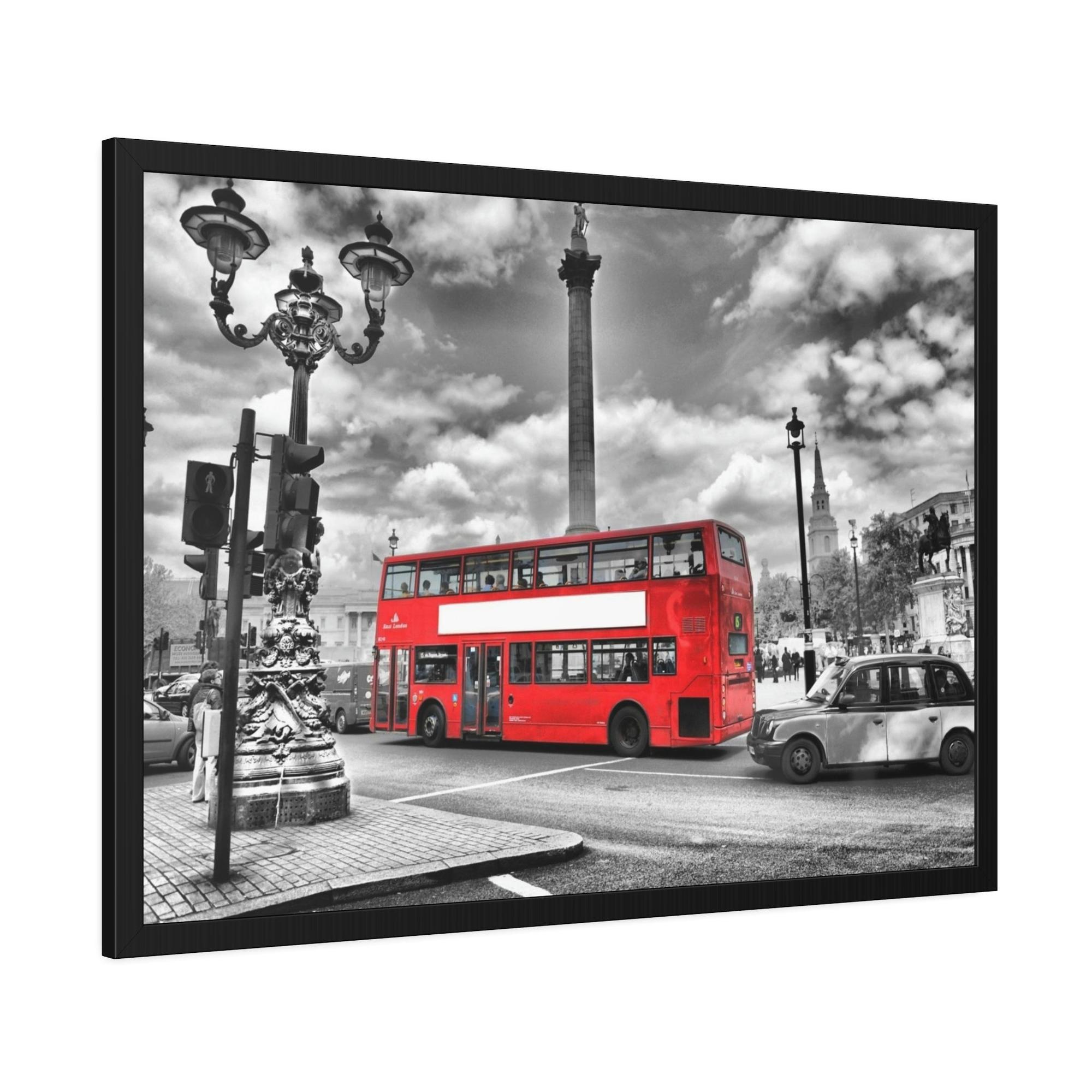 Bus Journey in Motion: Dynamic Bus Art on Framed Canvas