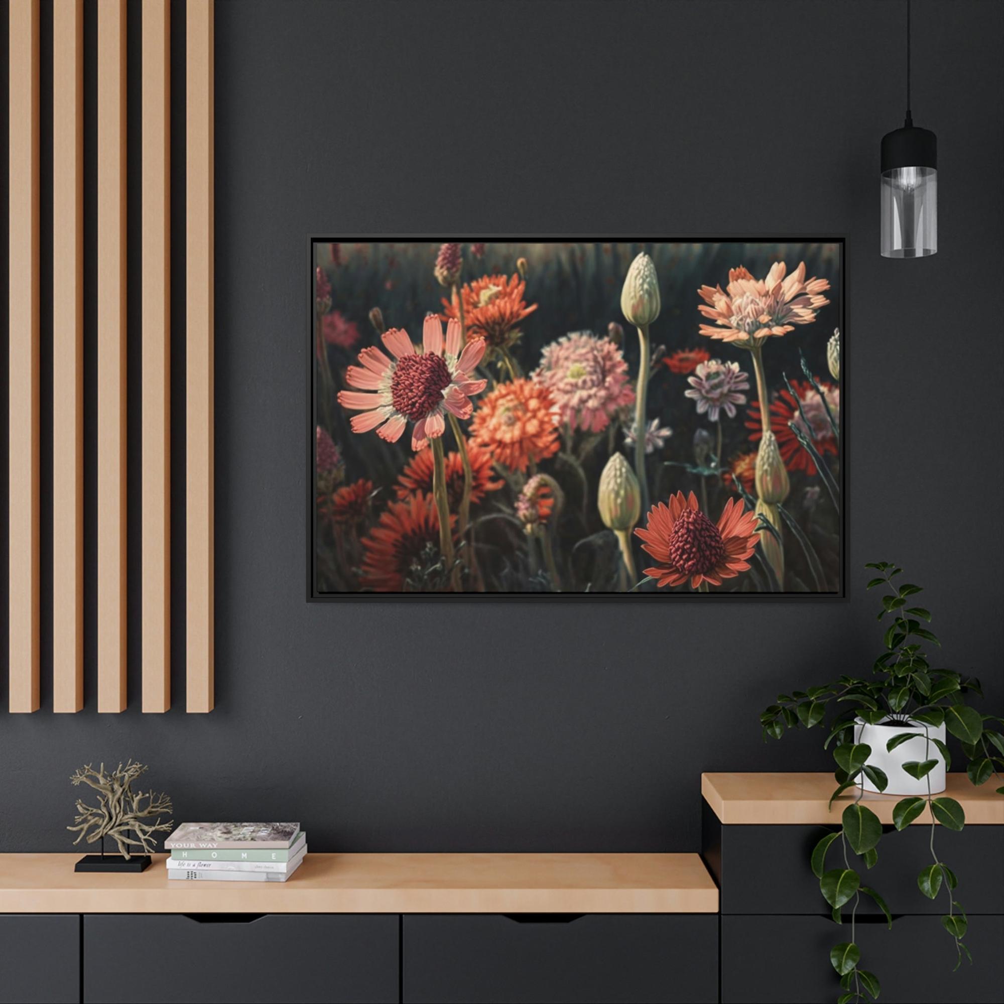 Flowers Vibrant Floral Delight: Framed Canvas & Posters Wall Art for a Splash of Color