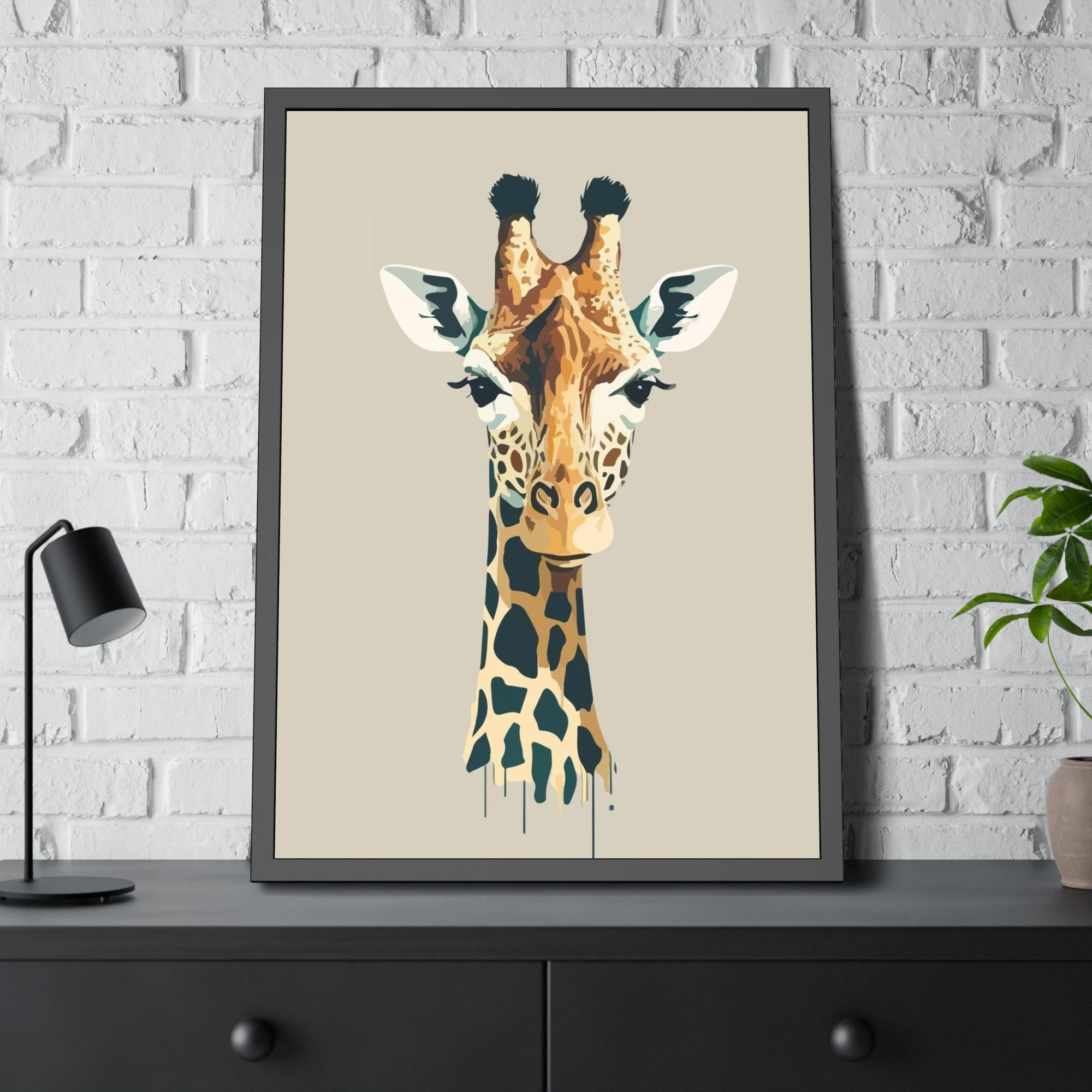 Giraffes Graceful Giraffe: A Beautifully Rendered Artwork on Canvas & Poster