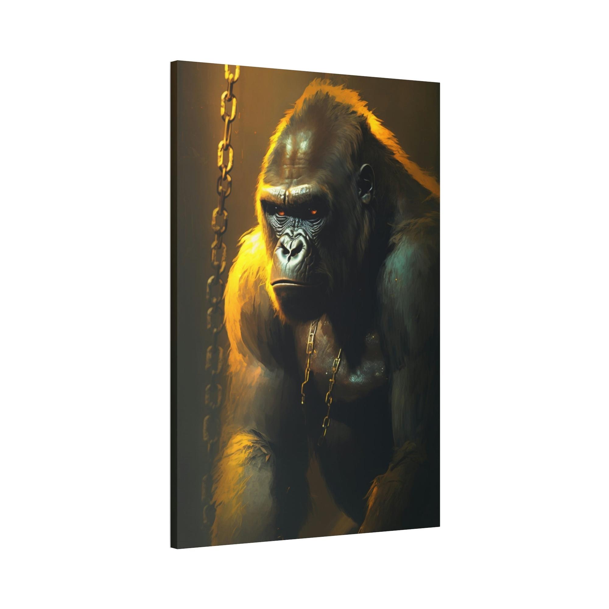Gorillas Jungle Majesty: Gorilla Canvas Artwork in Natural Habitat
