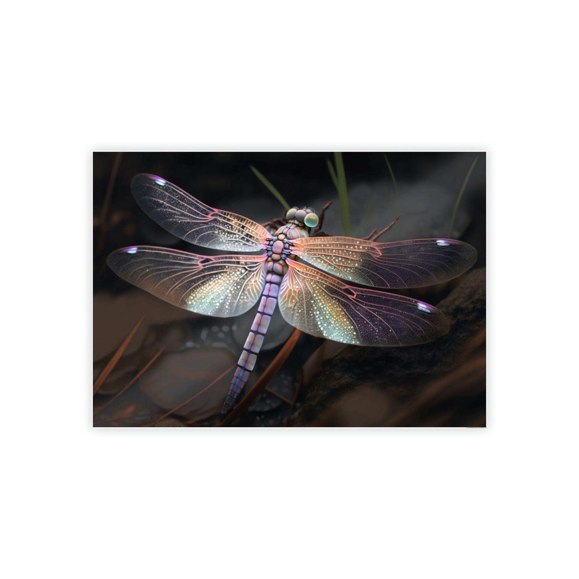 Dragonfly Winged Wonders: A Framed Canvas of Dragonflies in Flight